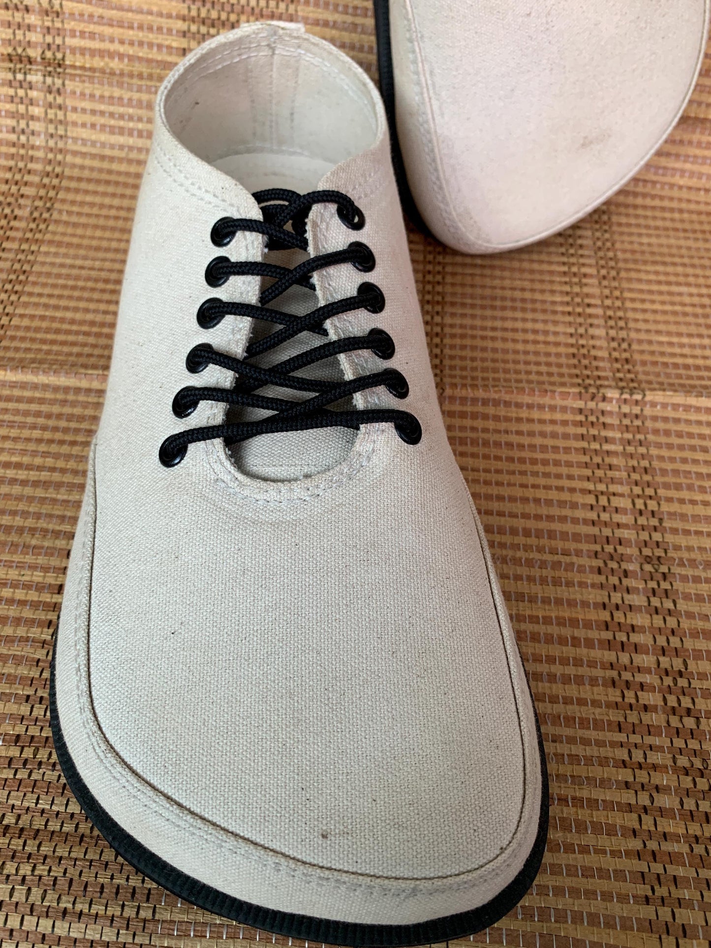 Handmade Canvas Barefoot Shoes: Minimalist Design, Upcycled Sole 9LC