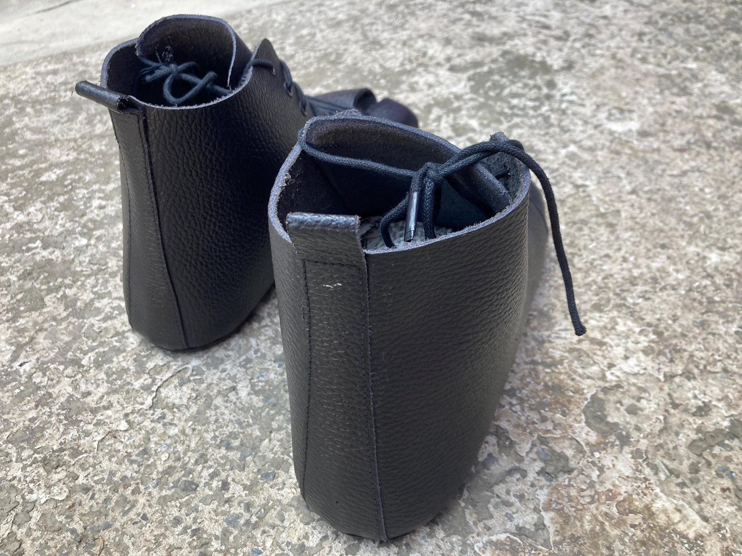 Leather Tabi Boots: Custom Ankle Length Shoes, US 10 9LC