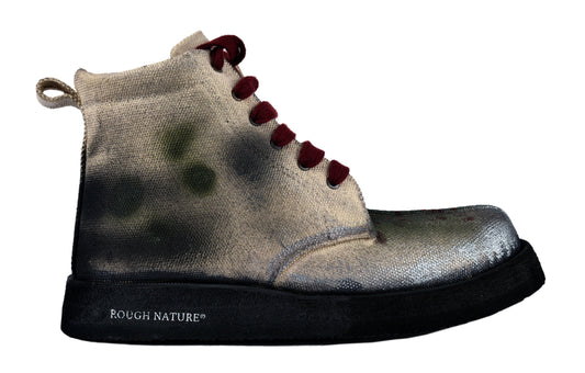 Heavy Canvas mid top boot with genuine leather lining and rubber sole 9LC