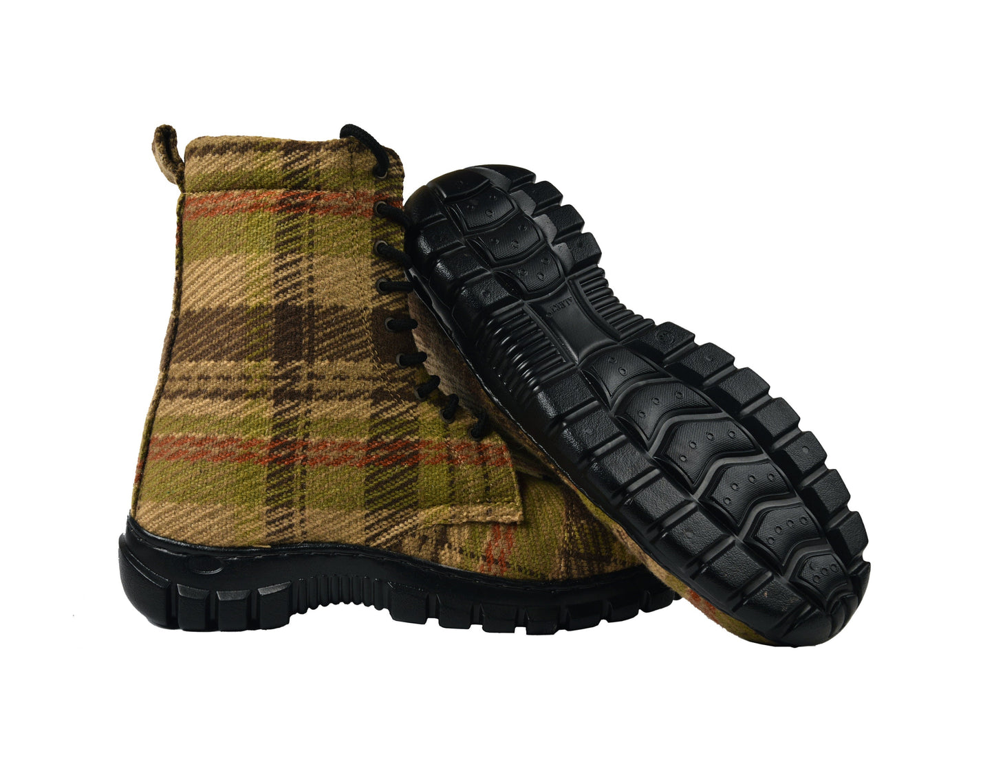 Woolen Check Boot with Genuine Leather Lining 9LC