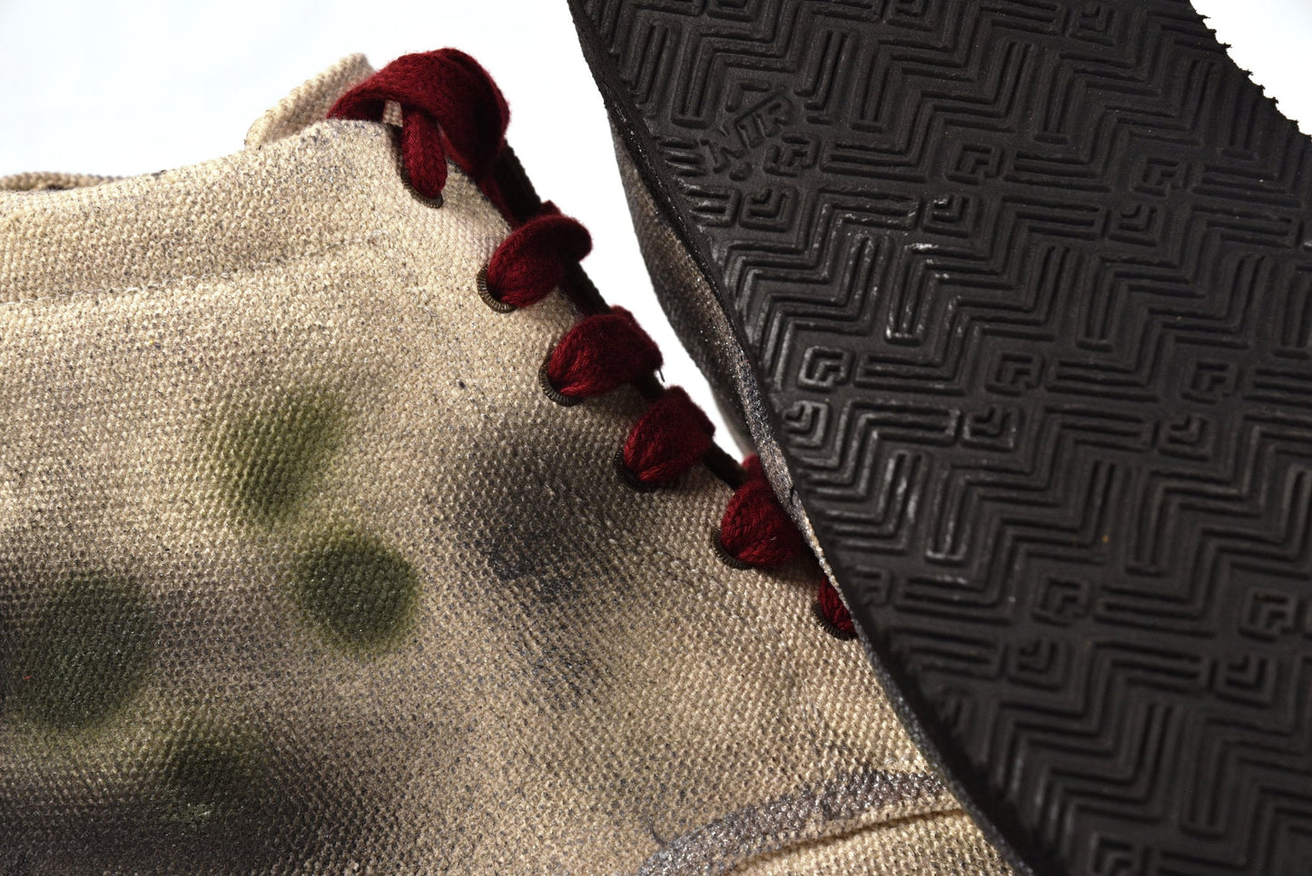 Heavy Canvas mid top boot with genuine leather lining and rubber sole 9LC