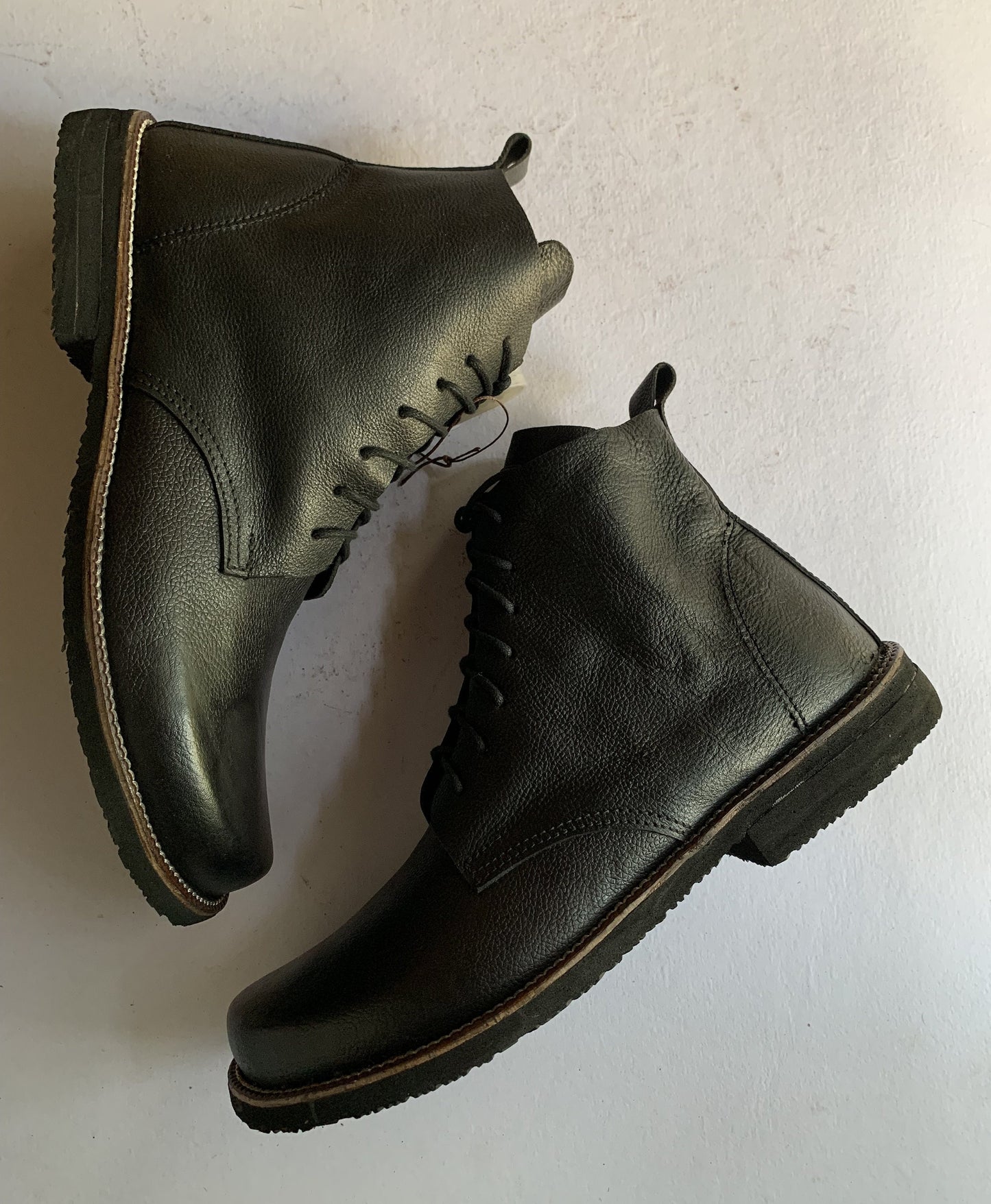 Barefoot Leather Boots with Rubber Sole I UK8/EU43 I Customization Available 9LC
