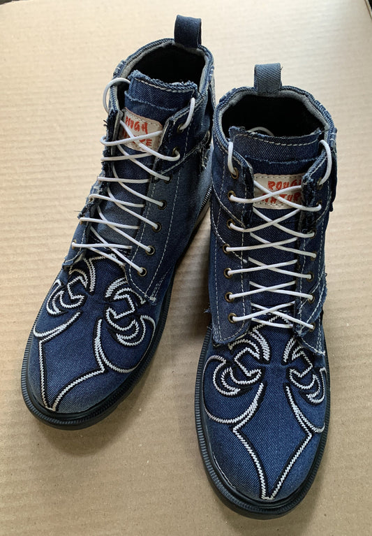 Upcycled Denim Boots with Cushioned Inner and Lightweight EVA Sole, (UK10/EU44/US11.5) 9LC