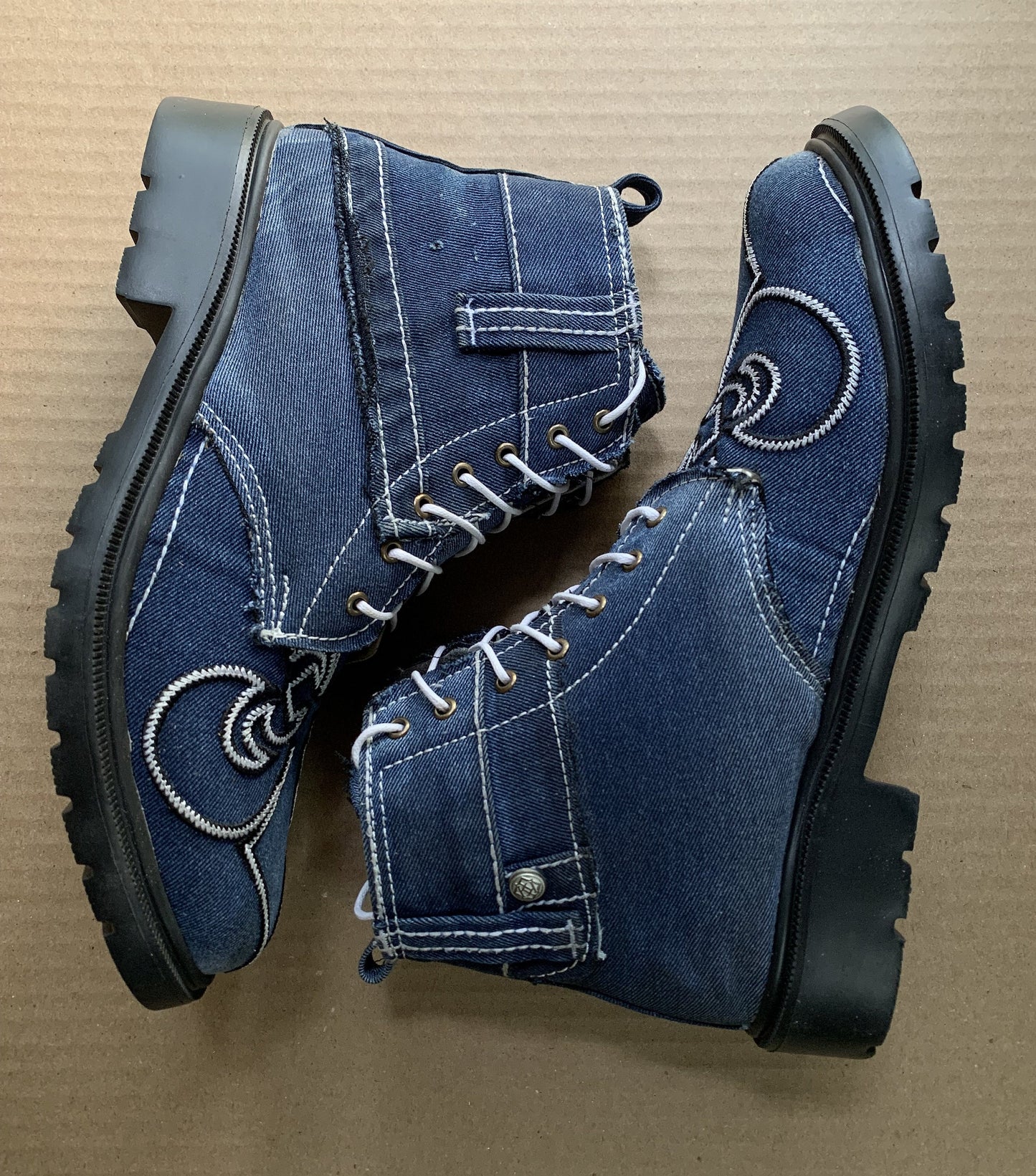 Upcycled Denim Boots with Cushioned Inner and Lightweight EVA Sole, (UK10/EU44/US11.5) 9LC