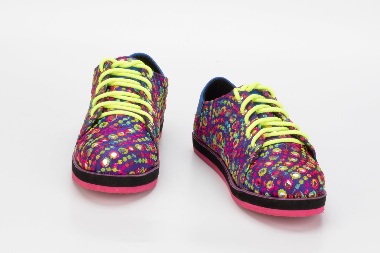 Upcycled Mirrorwork Fabric Sneakers  (UK6/EU39/US7.5) 9LC