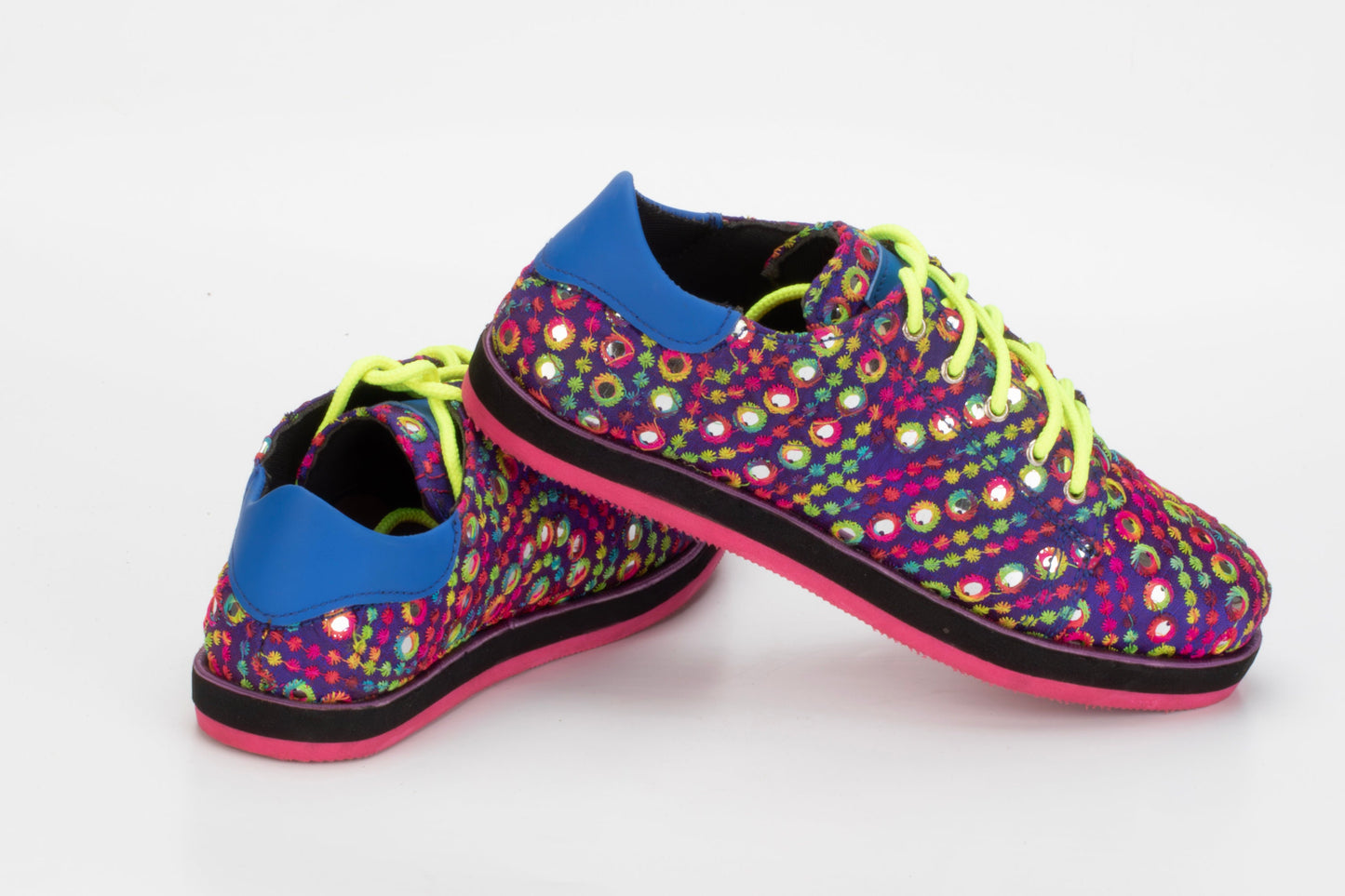 Upcycled Mirrorwork Fabric Sneakers  (UK6/EU39/US7.5) 9LC