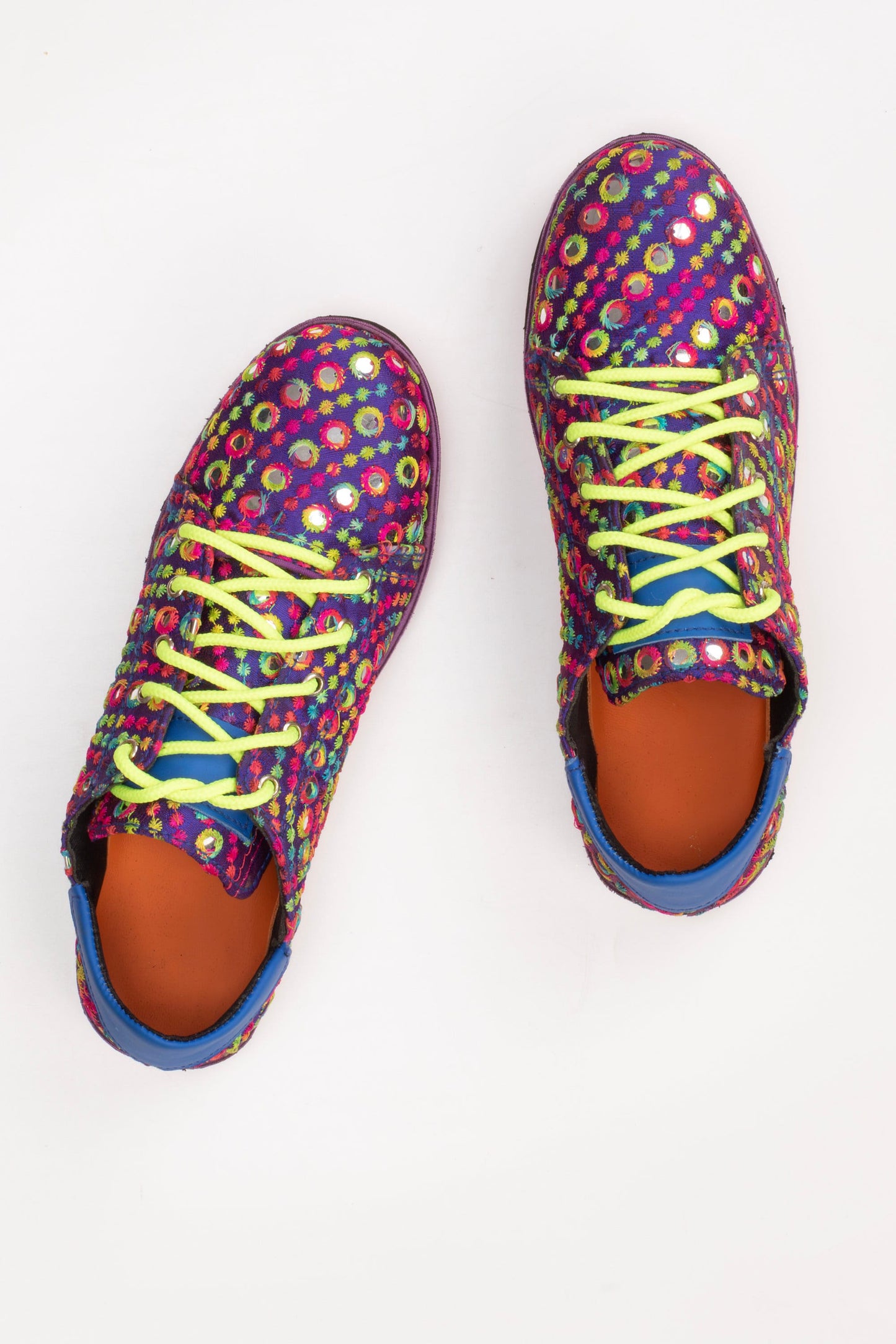 Upcycled Mirrorwork Fabric Sneakers  (UK6/EU39/US7.5) 9LC