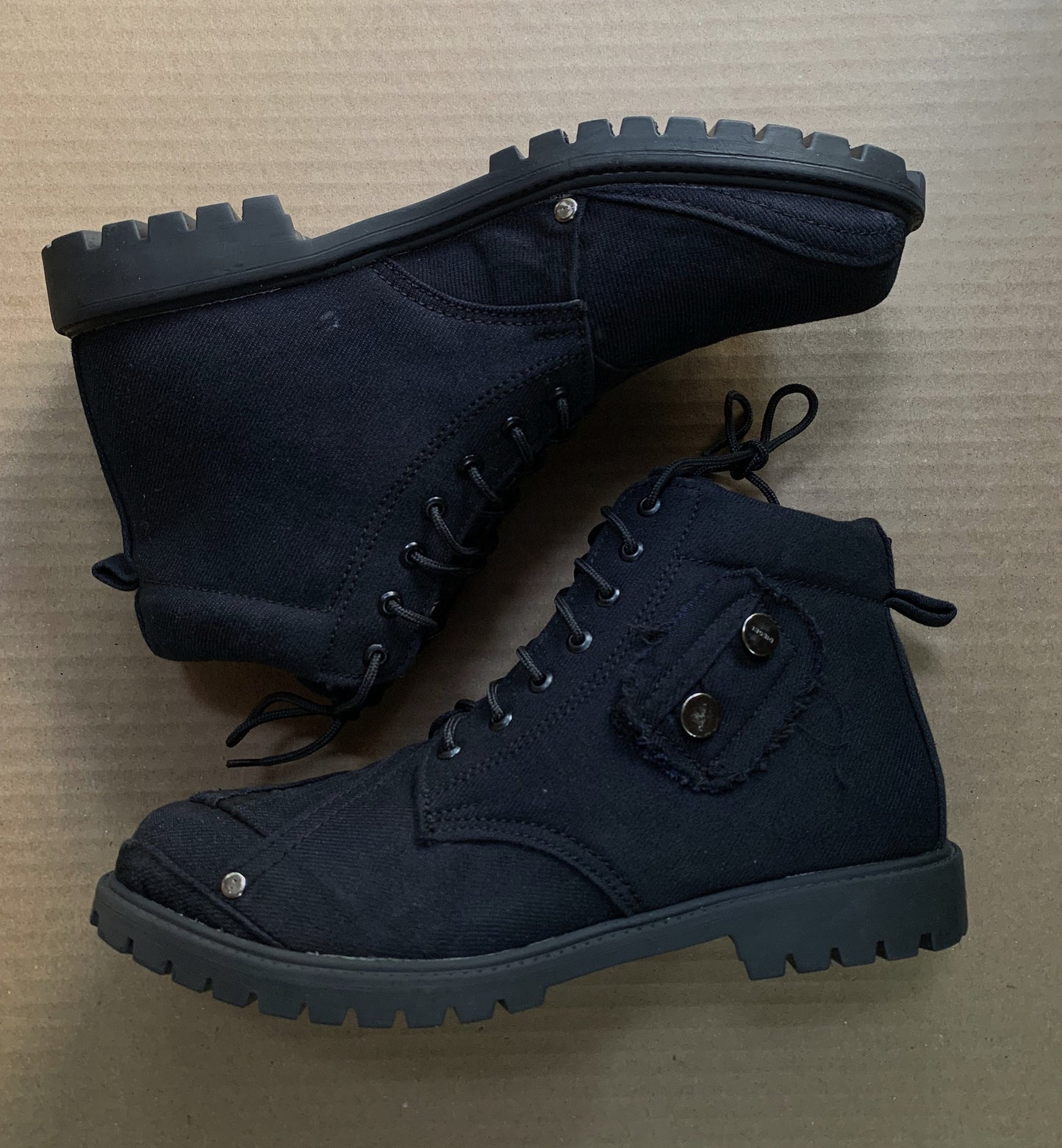 Upcycled Denim Boots with Padded Interior (UK9/EU43/US10.5) 9LC
