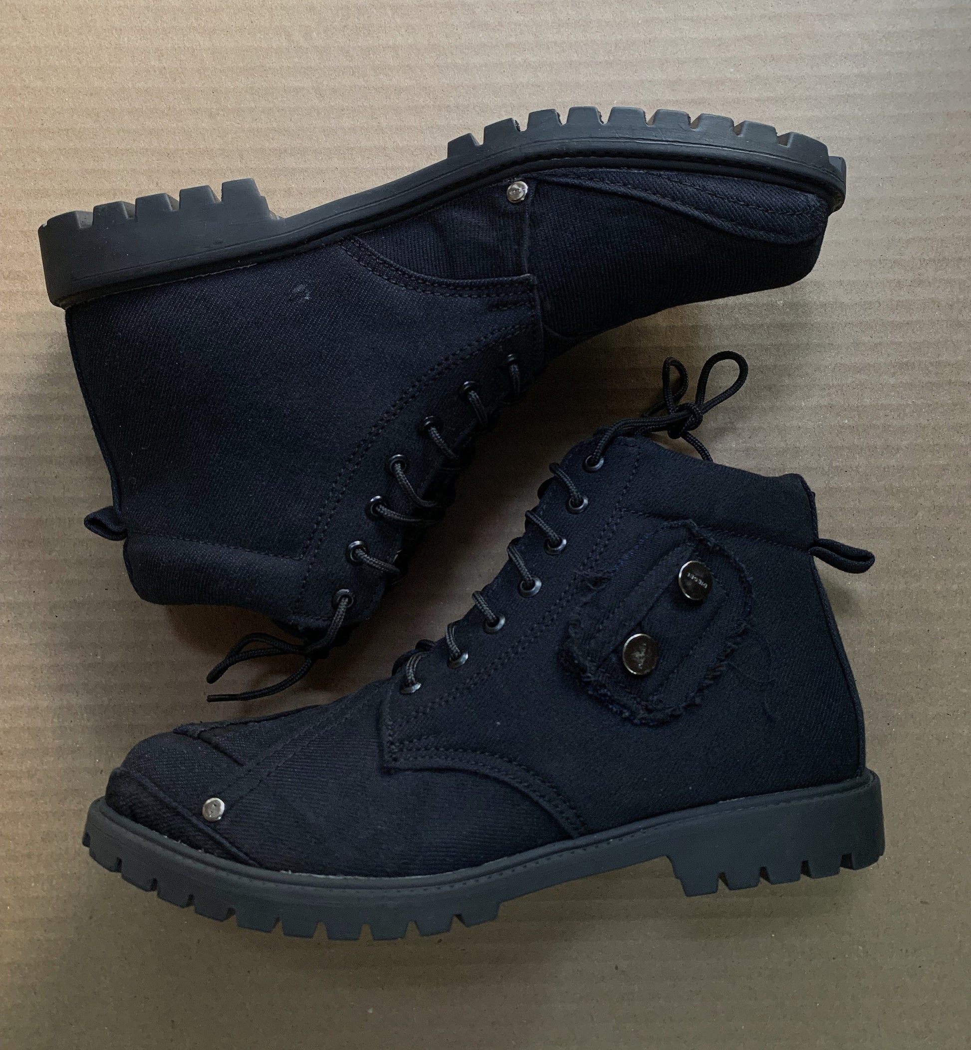 Upcycled Denim Boots with Padded Interior (UK9/EU43/US10.5) 9LC