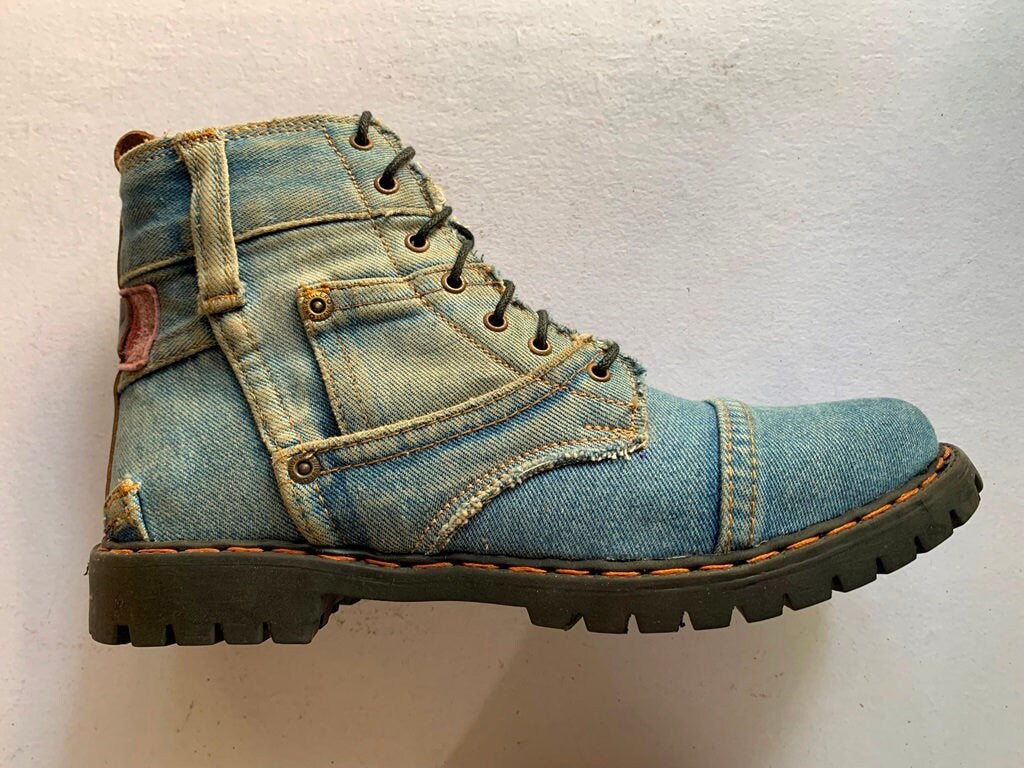 Upcycled Denim Boots with Tough Thermoplastic Rubber (TPR) Sole I Available on Order Only 9LC
