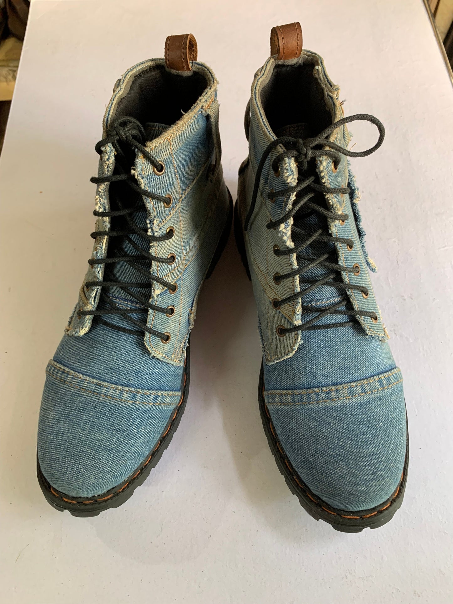 Upcycled Denim Boots with Tough Thermoplastic Rubber (TPR) Sole I Available on Order Only 9LC