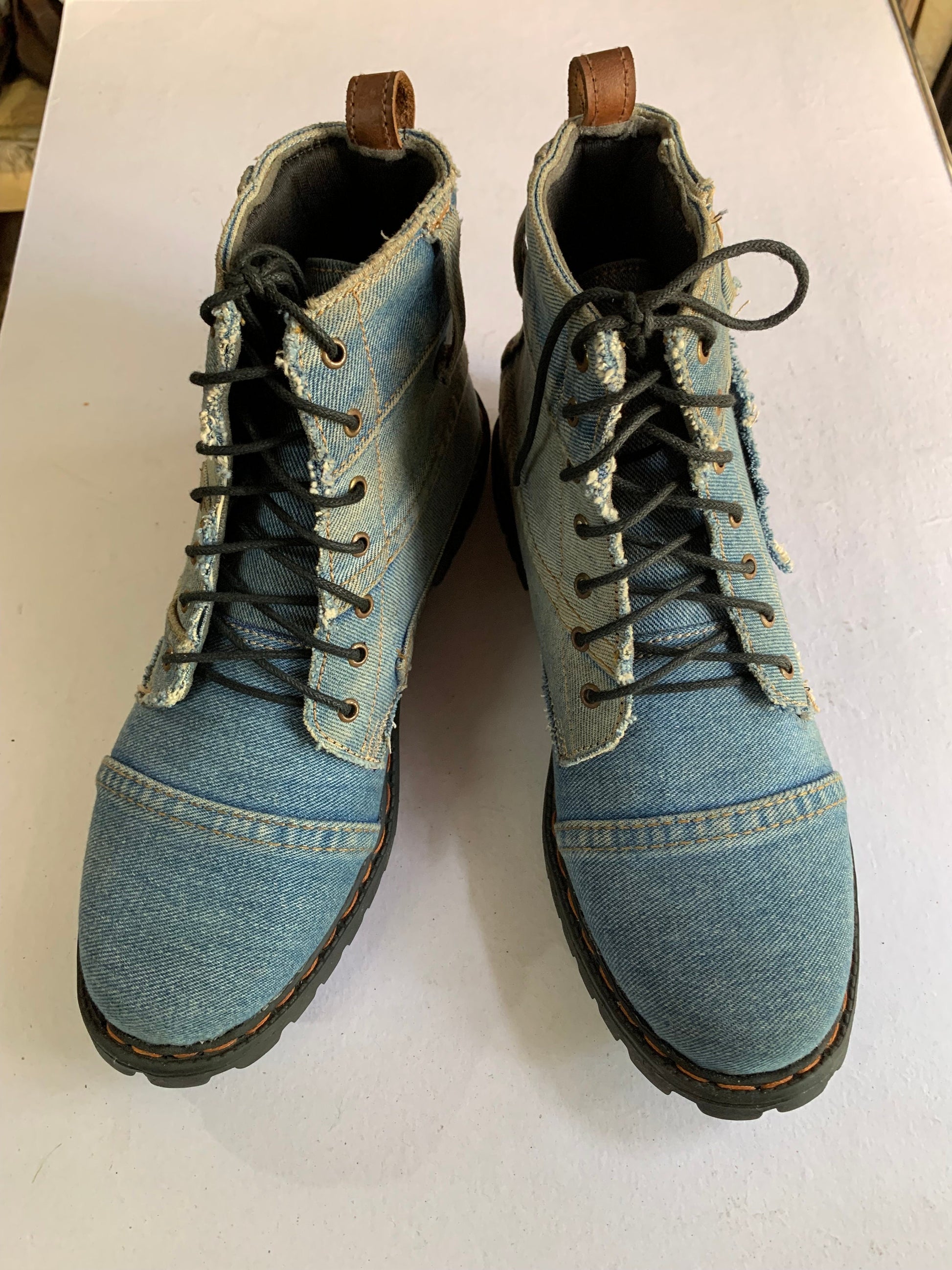 Upcycled Denim Boots with Tough Thermoplastic Rubber (TPR) Sole I Available on Order Only 9LC