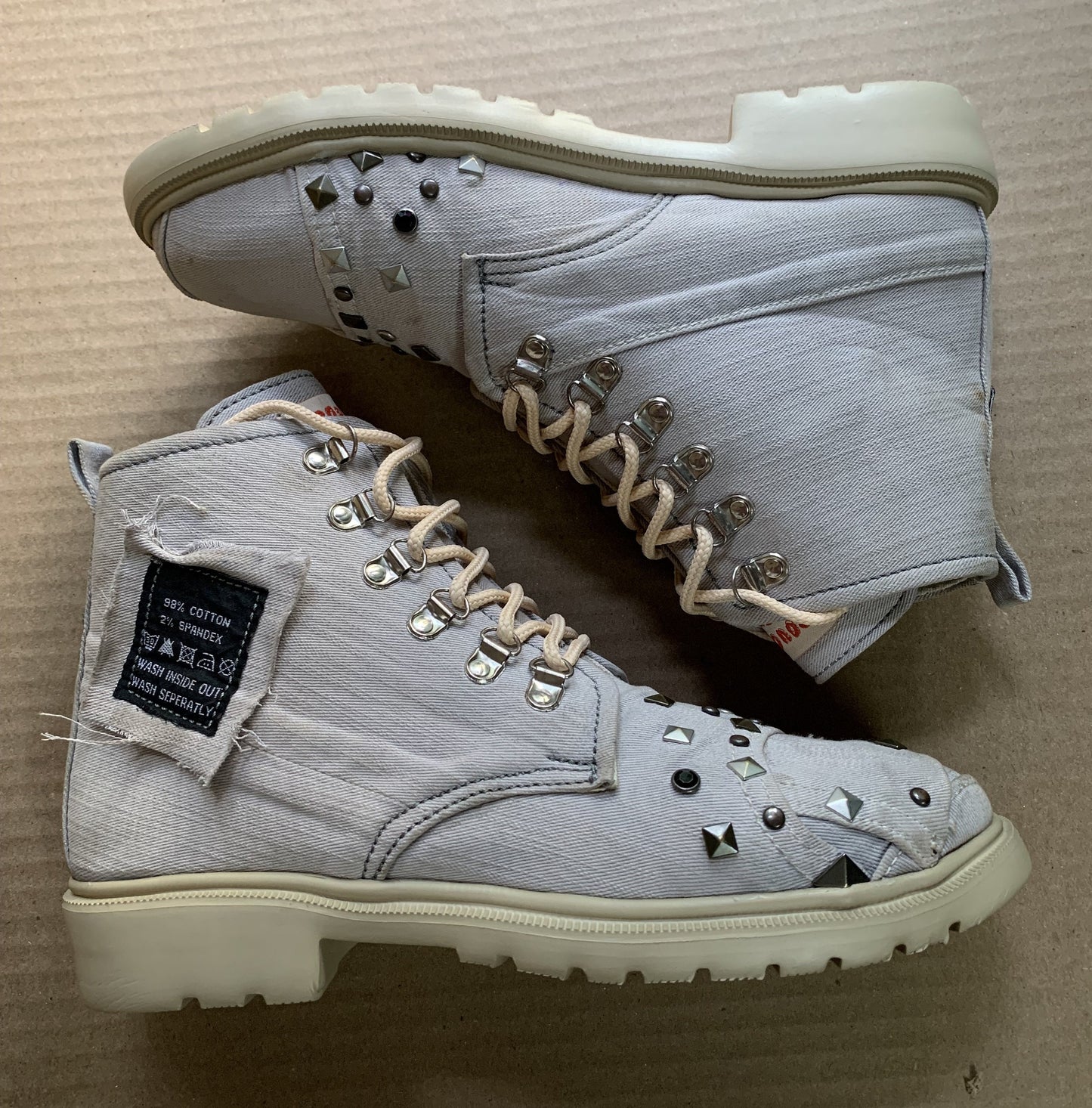 Upcycled Denim Boots with Lightweight Sole,  (UK8/EU42/US 9.5) 9LC