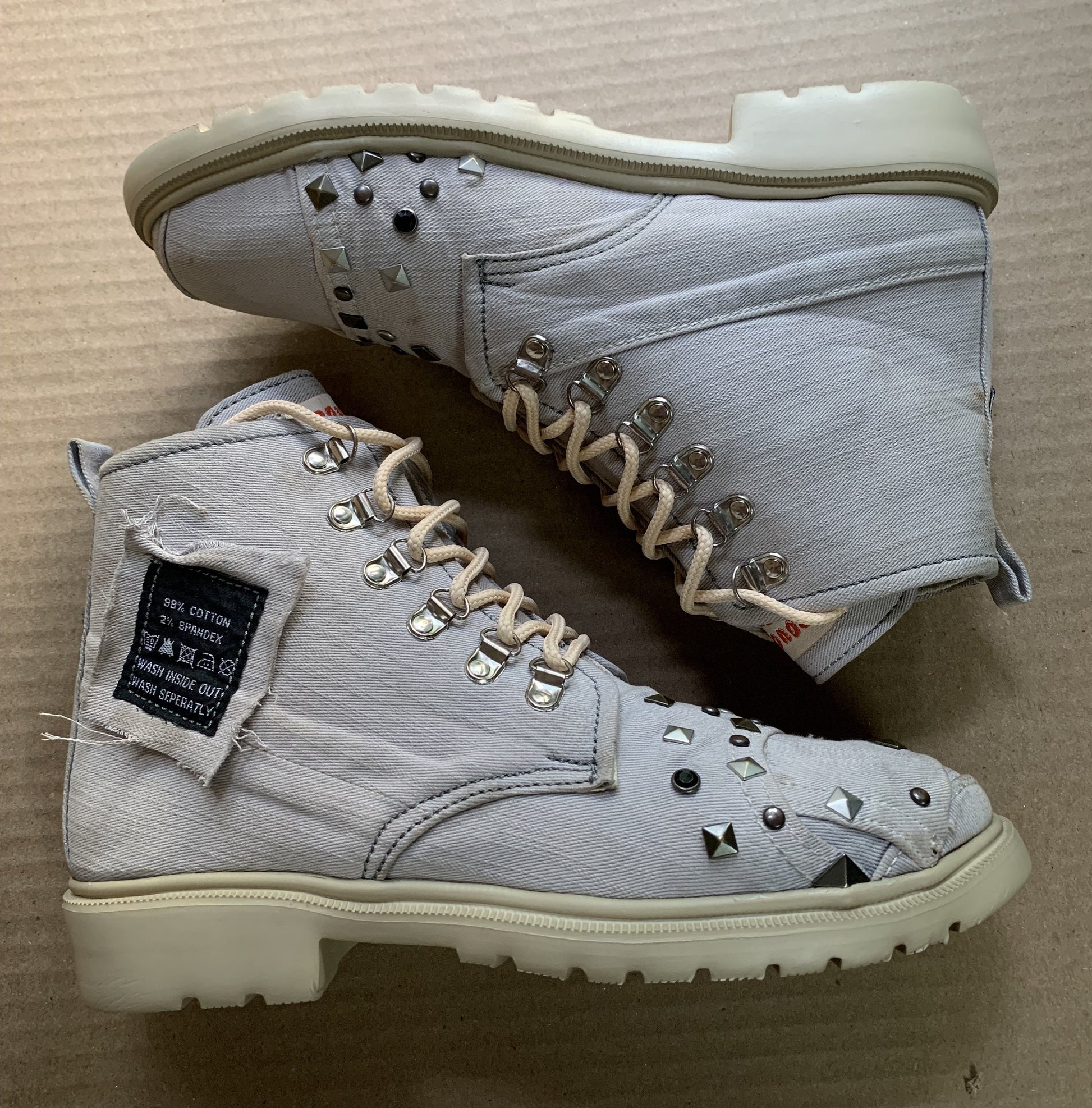 Upcycled Denim Boots with Lightweight Sole,  (UK8/EU42/US 9.5) 9LC