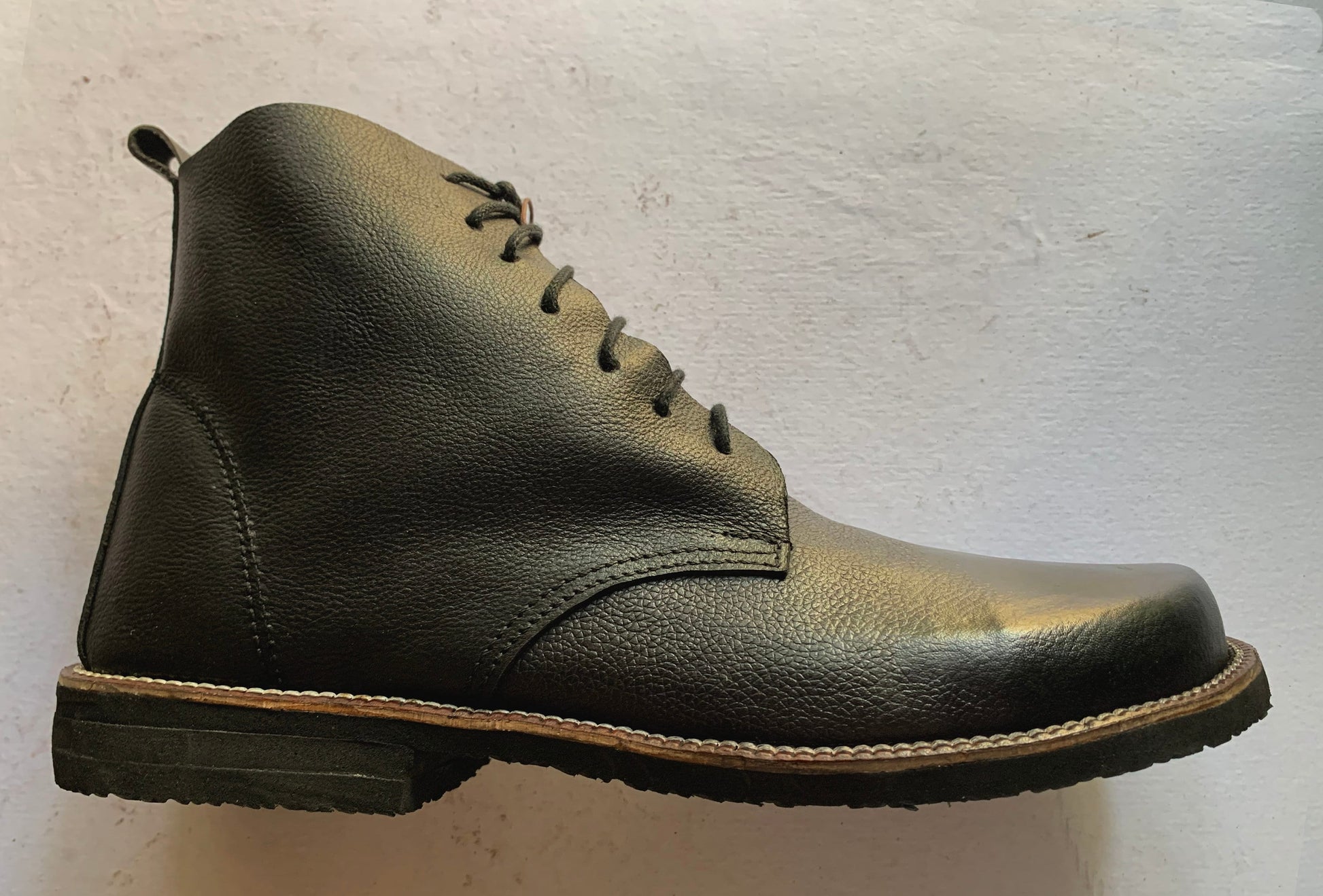 Barefoot Leather Boots with Rubber Sole I UK8/EU43 I Customization Available 9LC