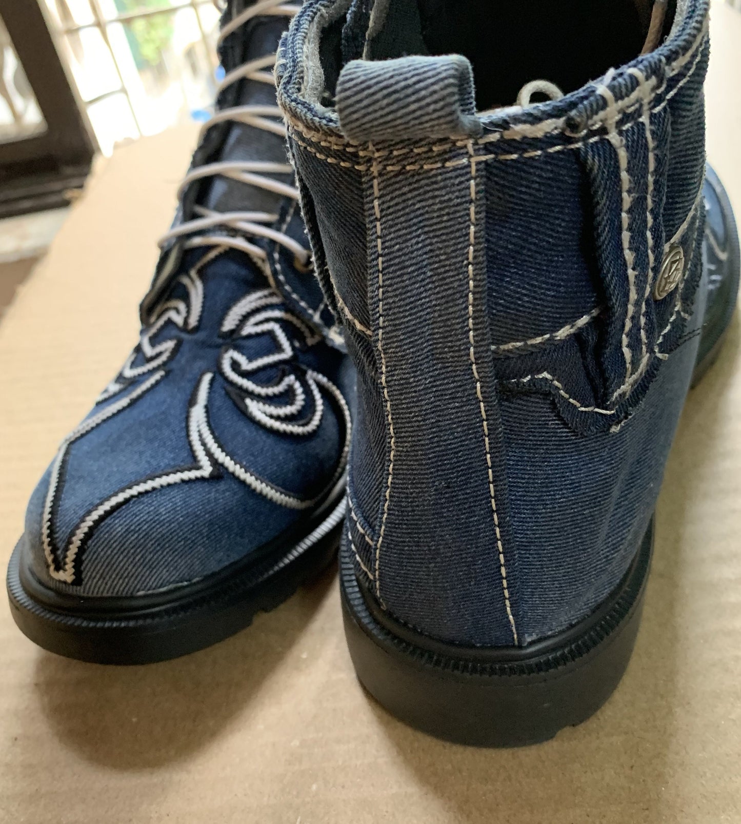 Upcycled Denim Boots with Cushioned Inner and Lightweight EVA Sole, (UK10/EU44/US11.5) 9LC