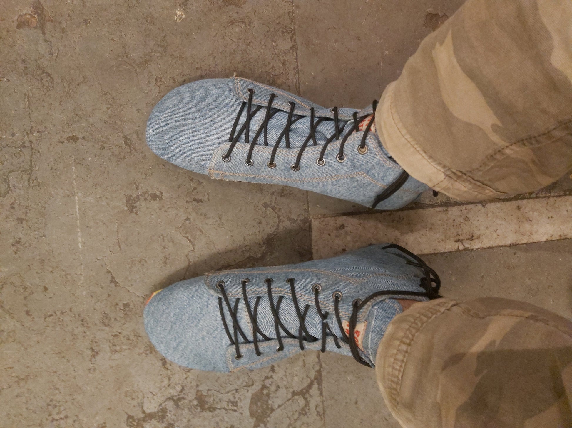 Flexible Barefoot Shoes Made with Upcycled Denim UK8/EU42/US9.5 I 5mm Tire Sole 9LC