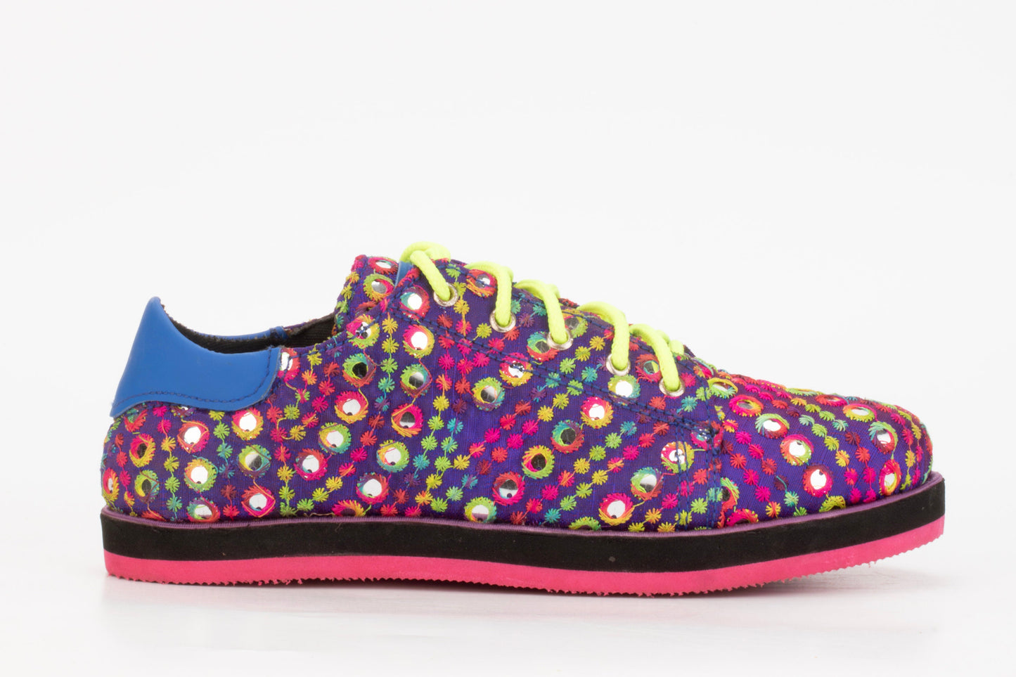 Upcycled Mirrorwork Fabric Sneakers  (UK6/EU39/US7.5) 9LC