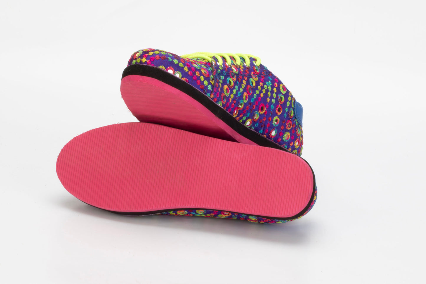 Upcycled Mirrorwork Fabric Sneakers  (UK6/EU39/US7.5) 9LC