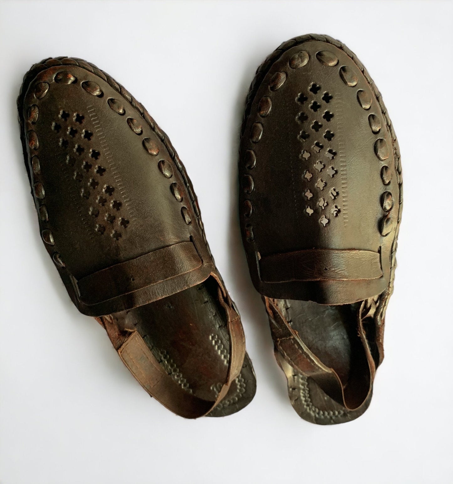 Vintage Hand Woven Leather Sandal: Unisex, Fully Leather 9LC