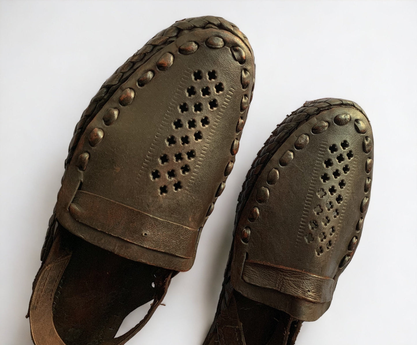 Vintage Hand Woven Leather Sandal: Unisex, Fully Leather 9LC