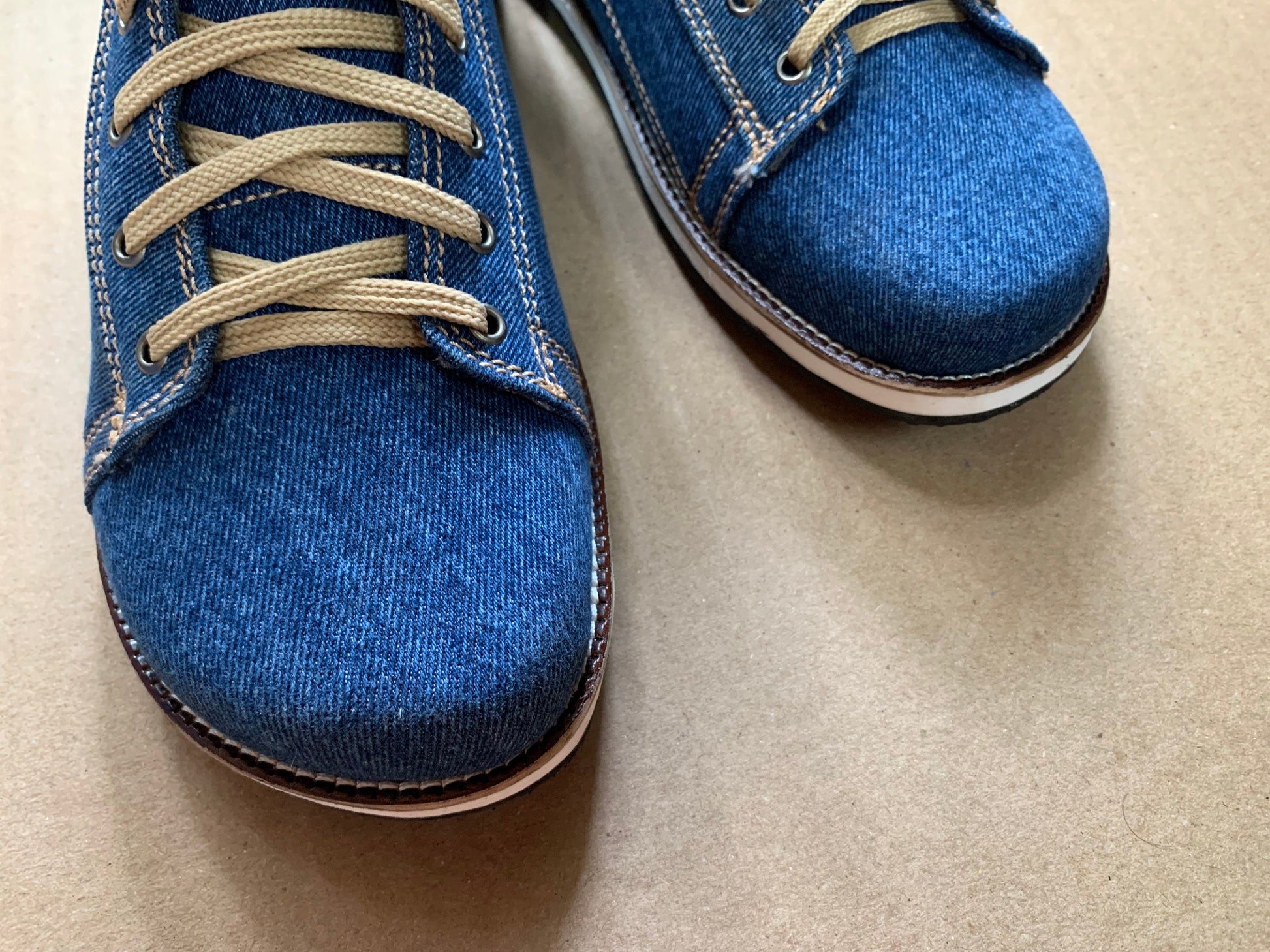 Upcycled Denim Boot Made with Tyre Soles (UK8/EU42/8.5) 9LC