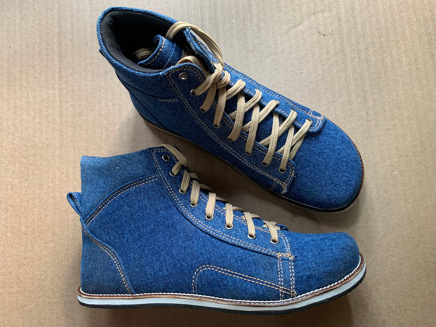 Upcycled Denim Boot Made with Tyre Soles (UK8/EU42/8.5) 9LC