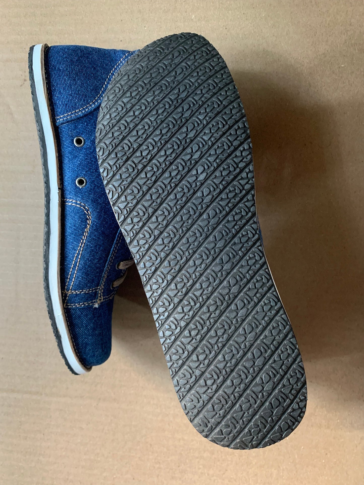 Upcycled Denim Boot Made with Tyre Soles (UK8/EU42/8.5) 9LC
