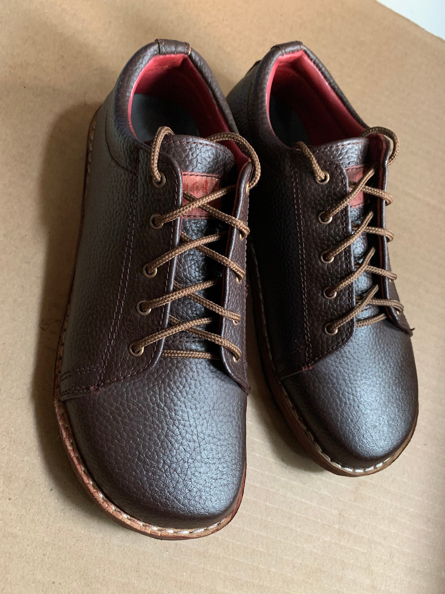 Barefoot Transition Leather Lace-Ups with Tire  Soles (UK8/EU42/US8.5) 9LC