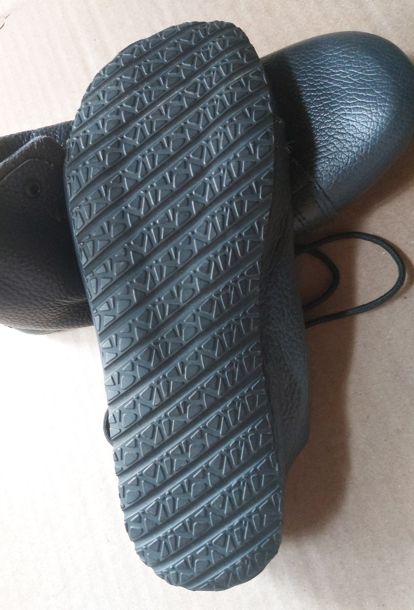 Barefoot Soft and Flexible Genuine Leather Shoes Lace-Ups with tire Soles 9LC