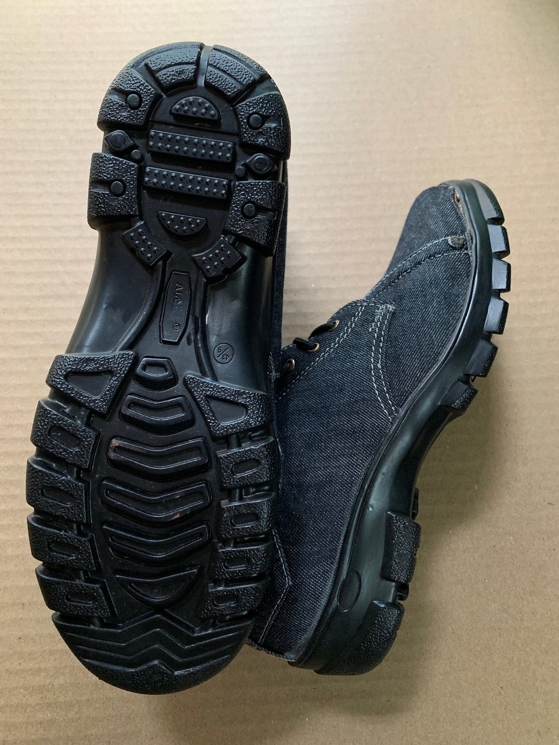 Upcycled Denim Boots with Cushioned Inner and PU Sole (UK9/EU43/US10) 9LC