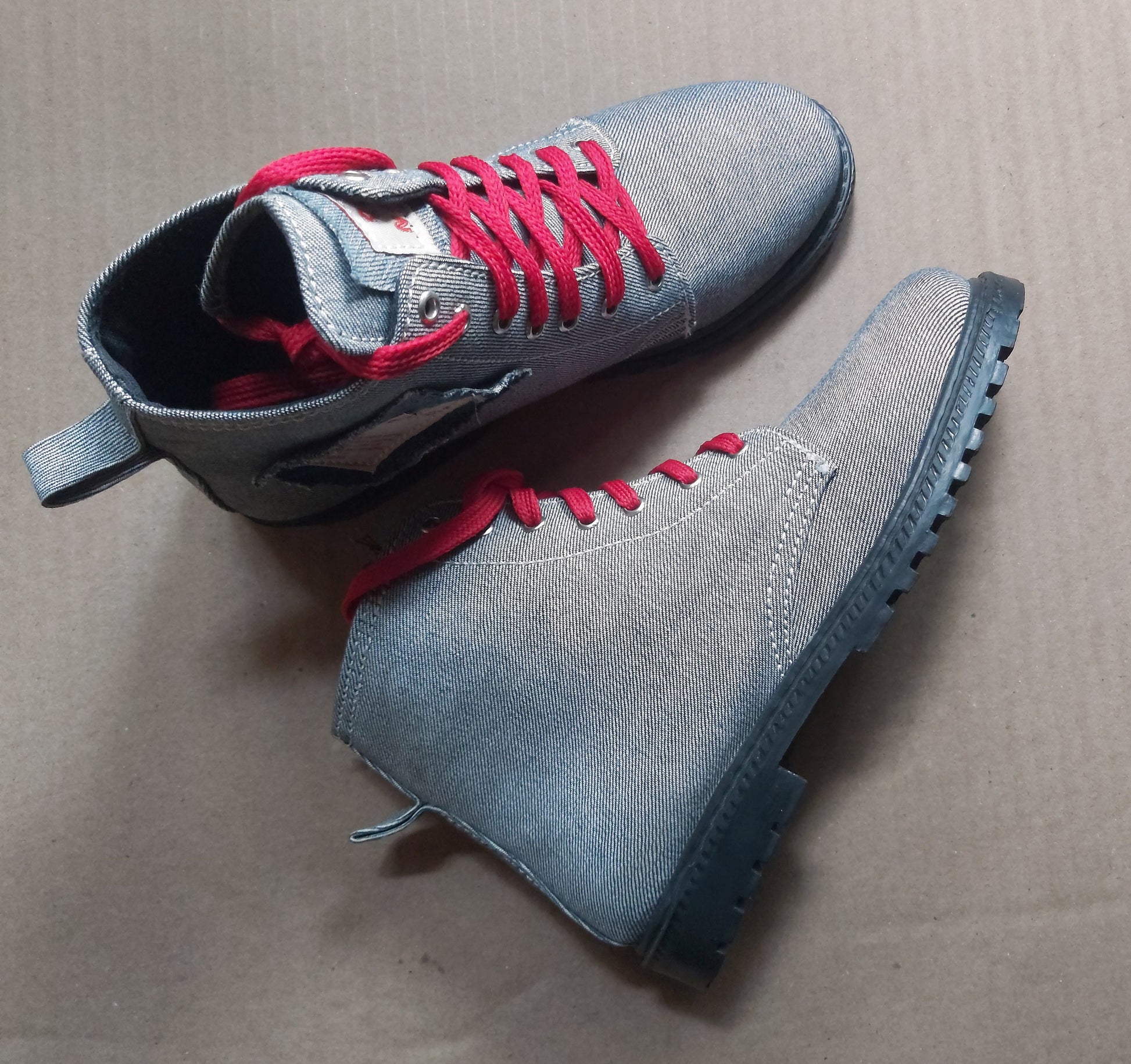 Upcycled Denim Boots: Women's Size UK5/EU38/US6.5 9LC