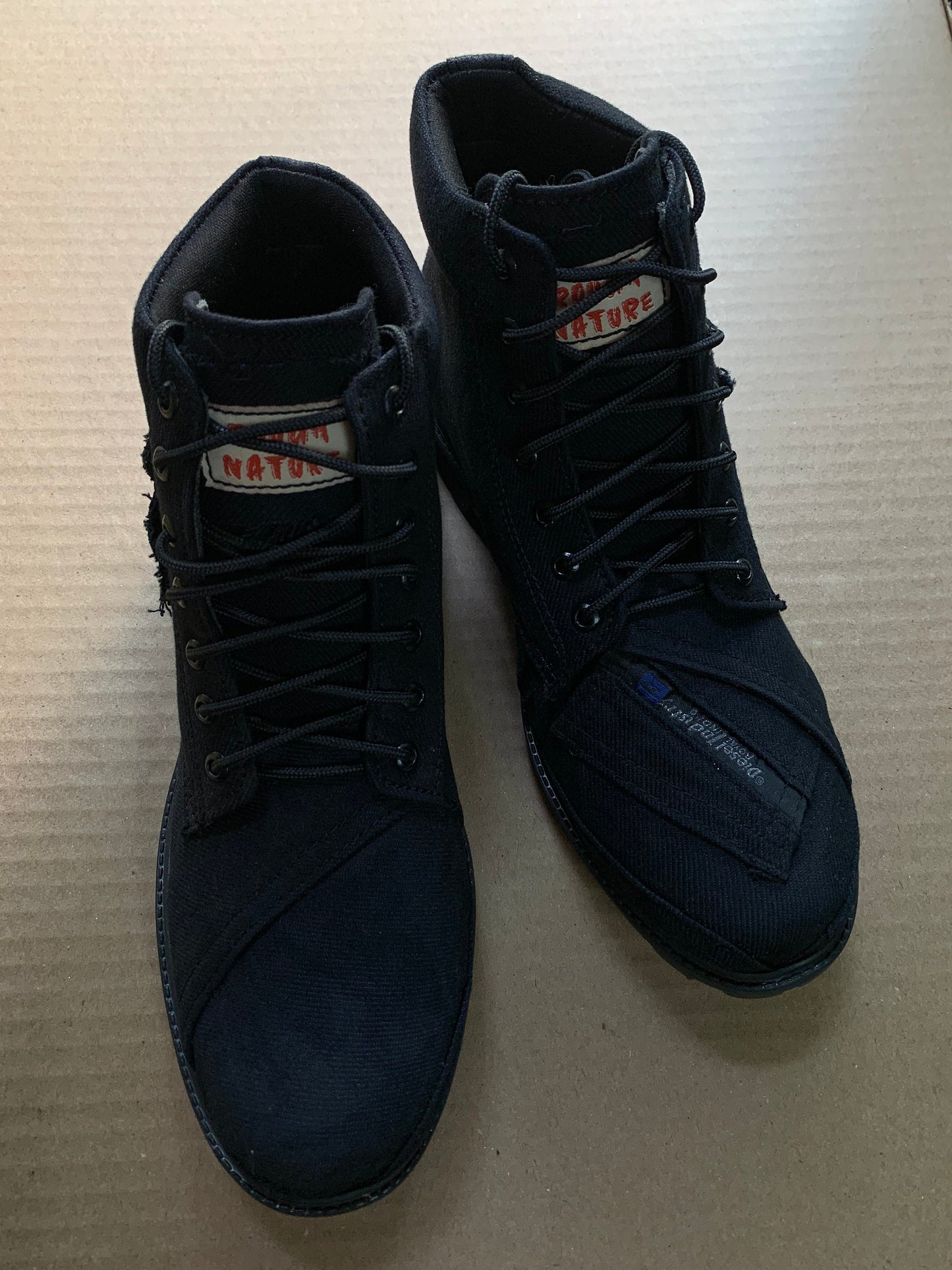 Upcycled Denim Boots with Padded Interior (UK9/EU43/US10.5) 9LC