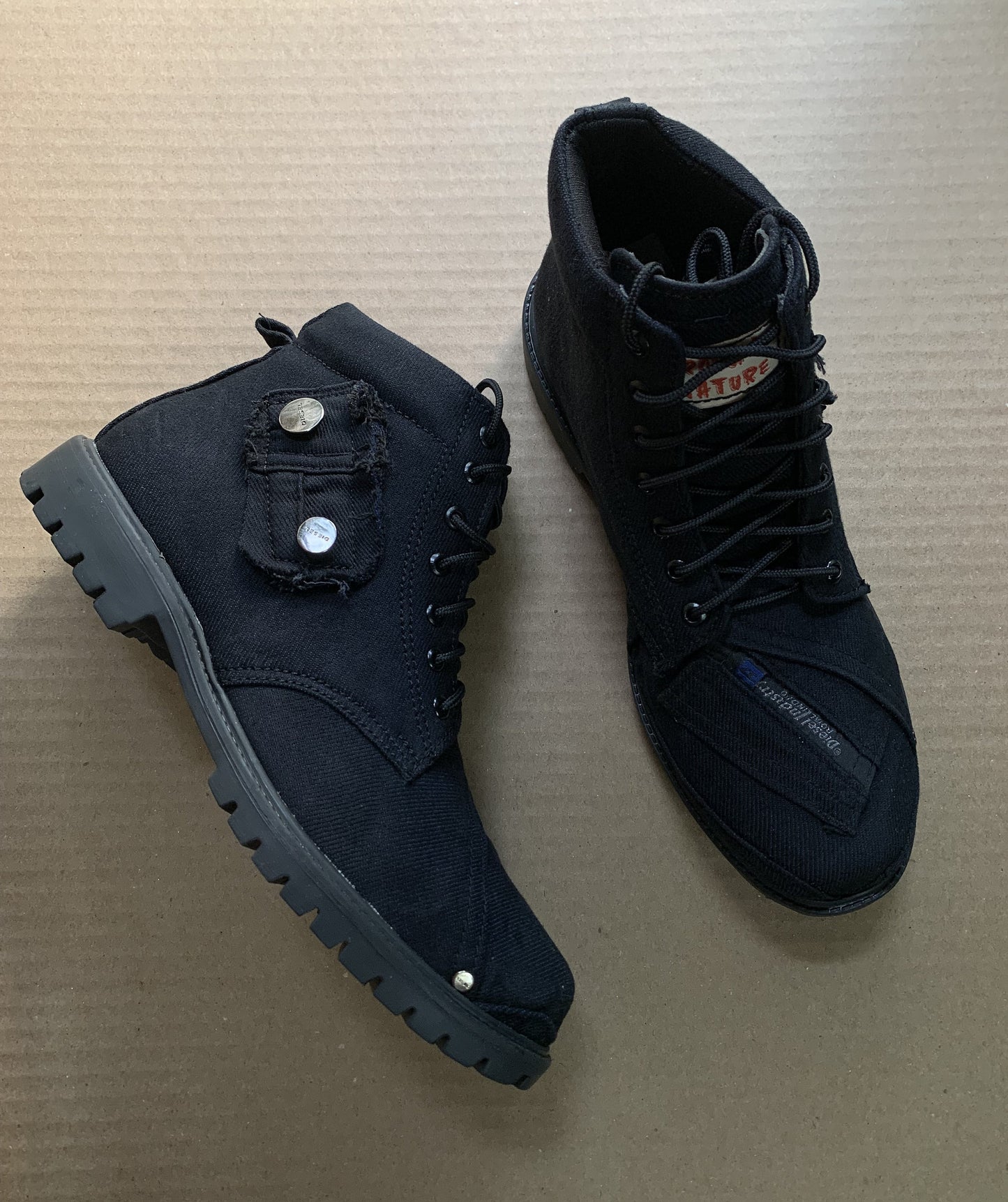 Upcycled Denim Boots with Padded Interior (UK9/EU43/US10.5) 9LC
