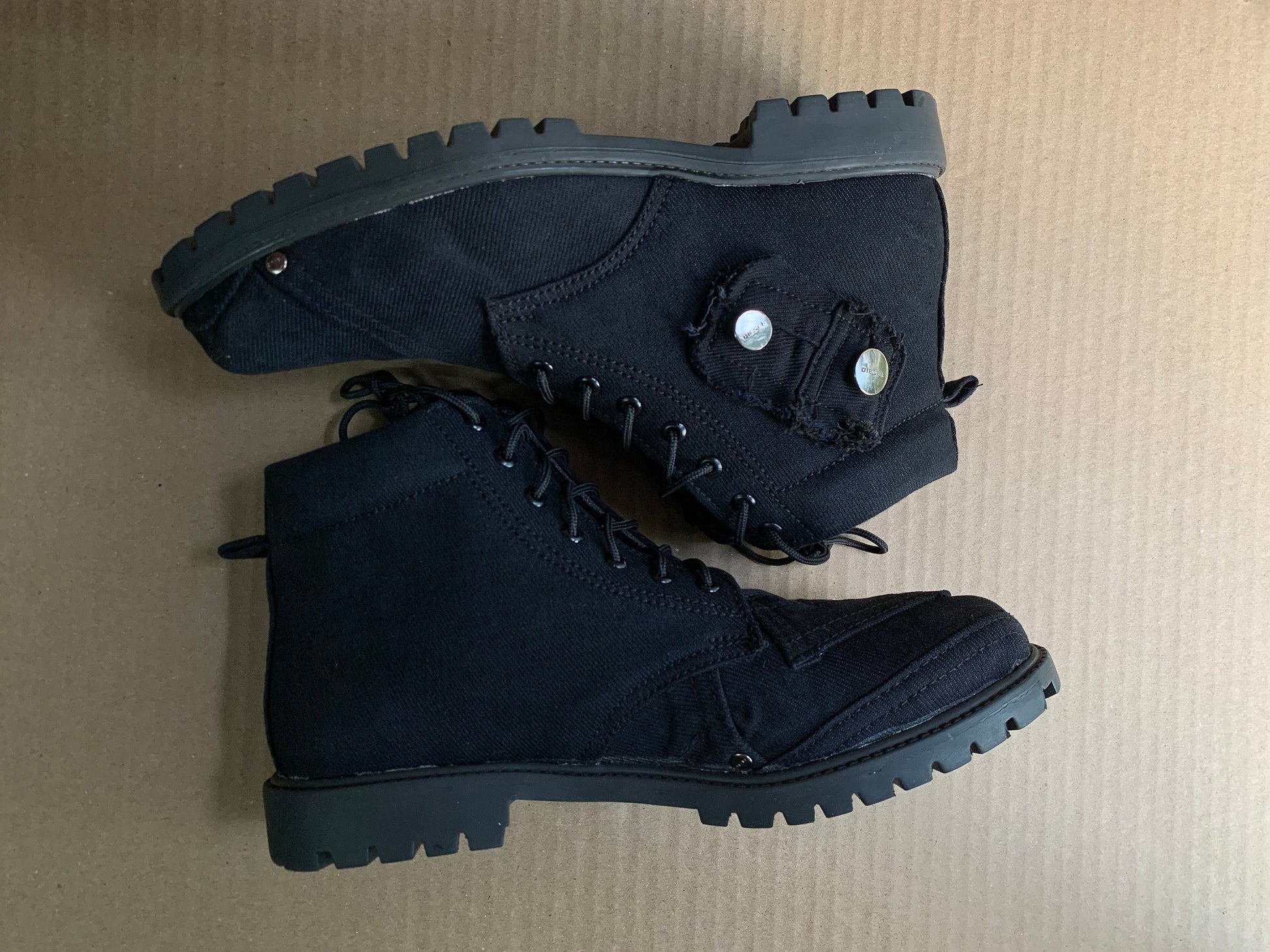 Upcycled Denim Boots with Padded Interior (UK9/EU43/US10.5) 9LC