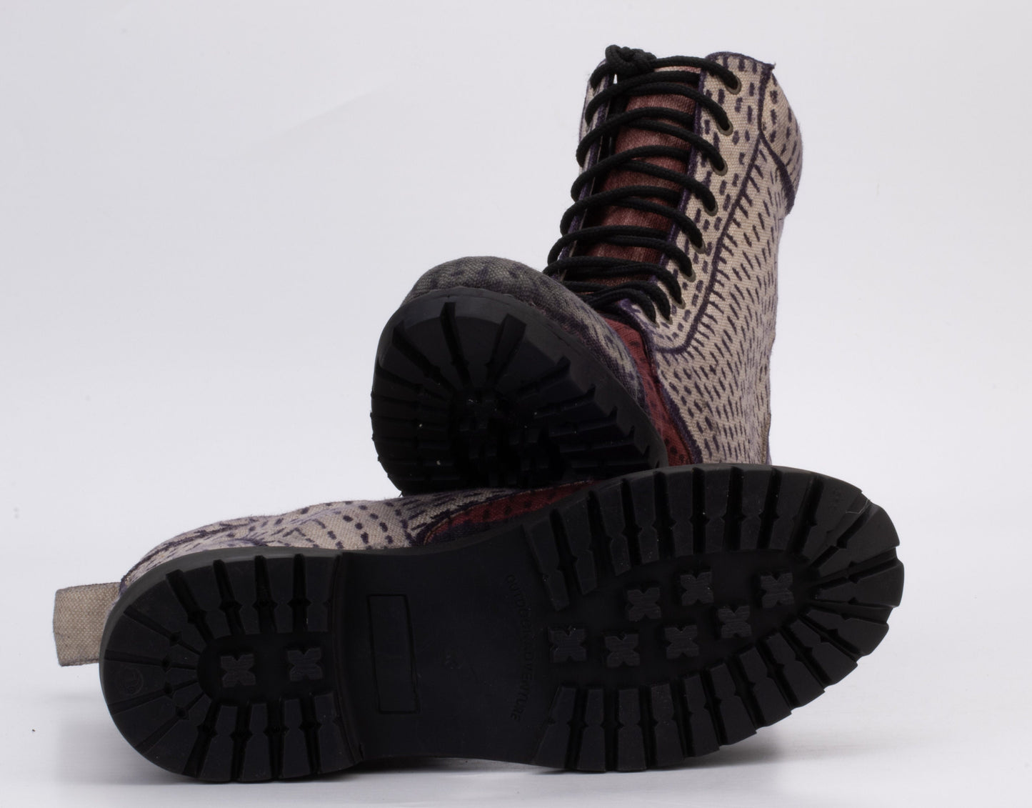 Handcrafted High-Top Cotton Canvas Boot with Leather Lining (UK9/EU43/US10 is Available) 9LC