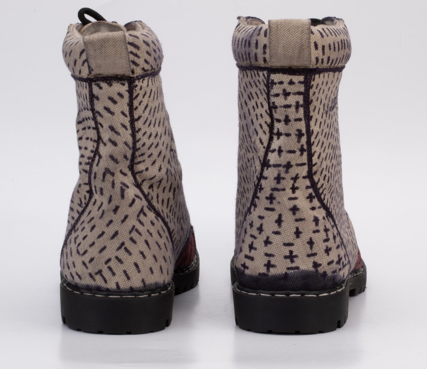 Handcrafted High-Top Cotton Canvas Boot with Leather Lining (UK9/EU43/US10 is Available) 9LC