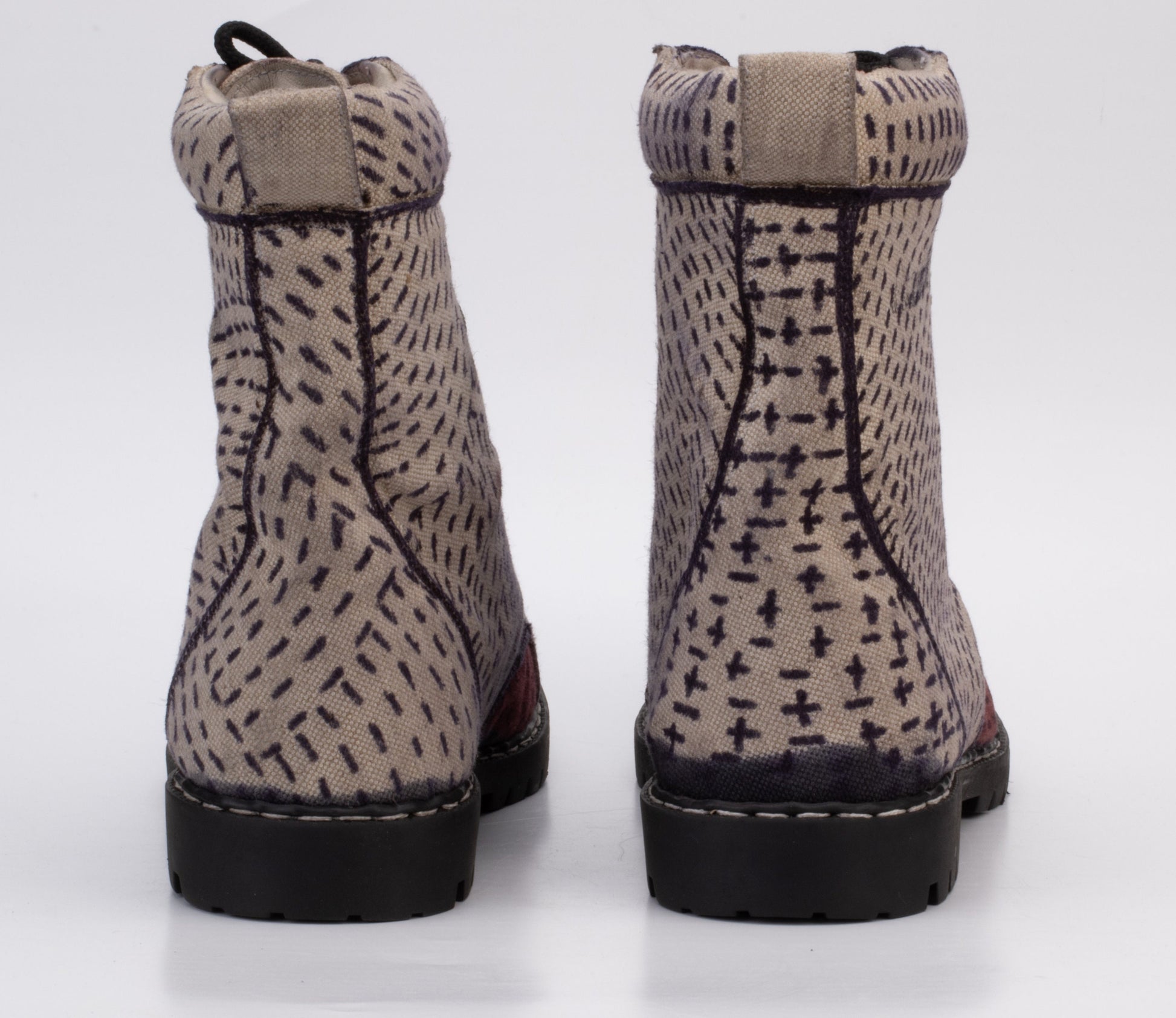 Handcrafted High-Top Cotton Canvas Boot with Leather Lining (UK9/EU43/US10 is Available) 9LC