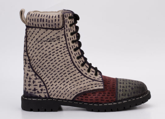 Handcrafted High-Top Cotton Canvas Boot with Leather Lining (UK9/EU43/US10 is Available) 9LC