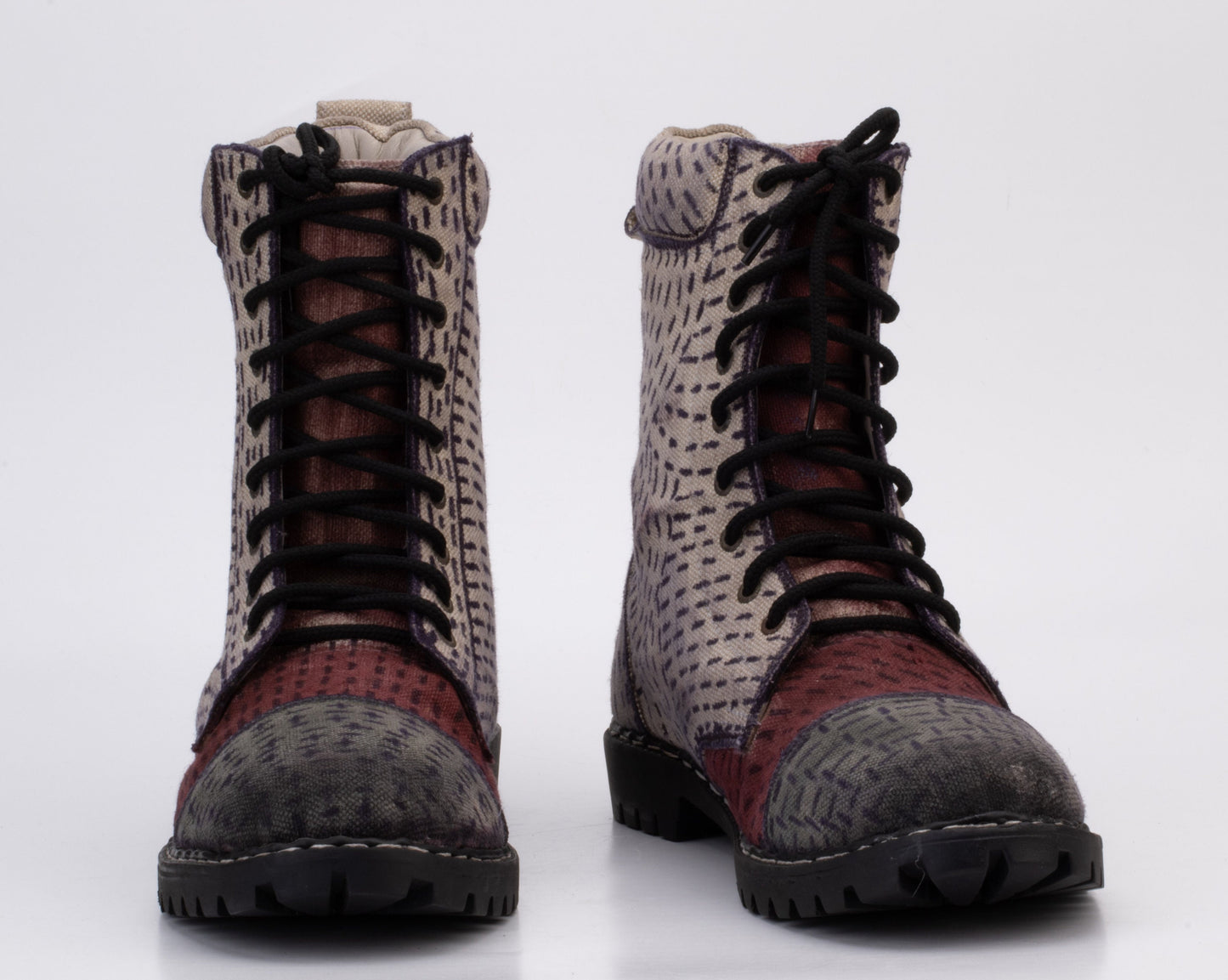 Handcrafted High-Top Cotton Canvas Boot with Leather Lining (UK9/EU43/US10 is Available) 9LC