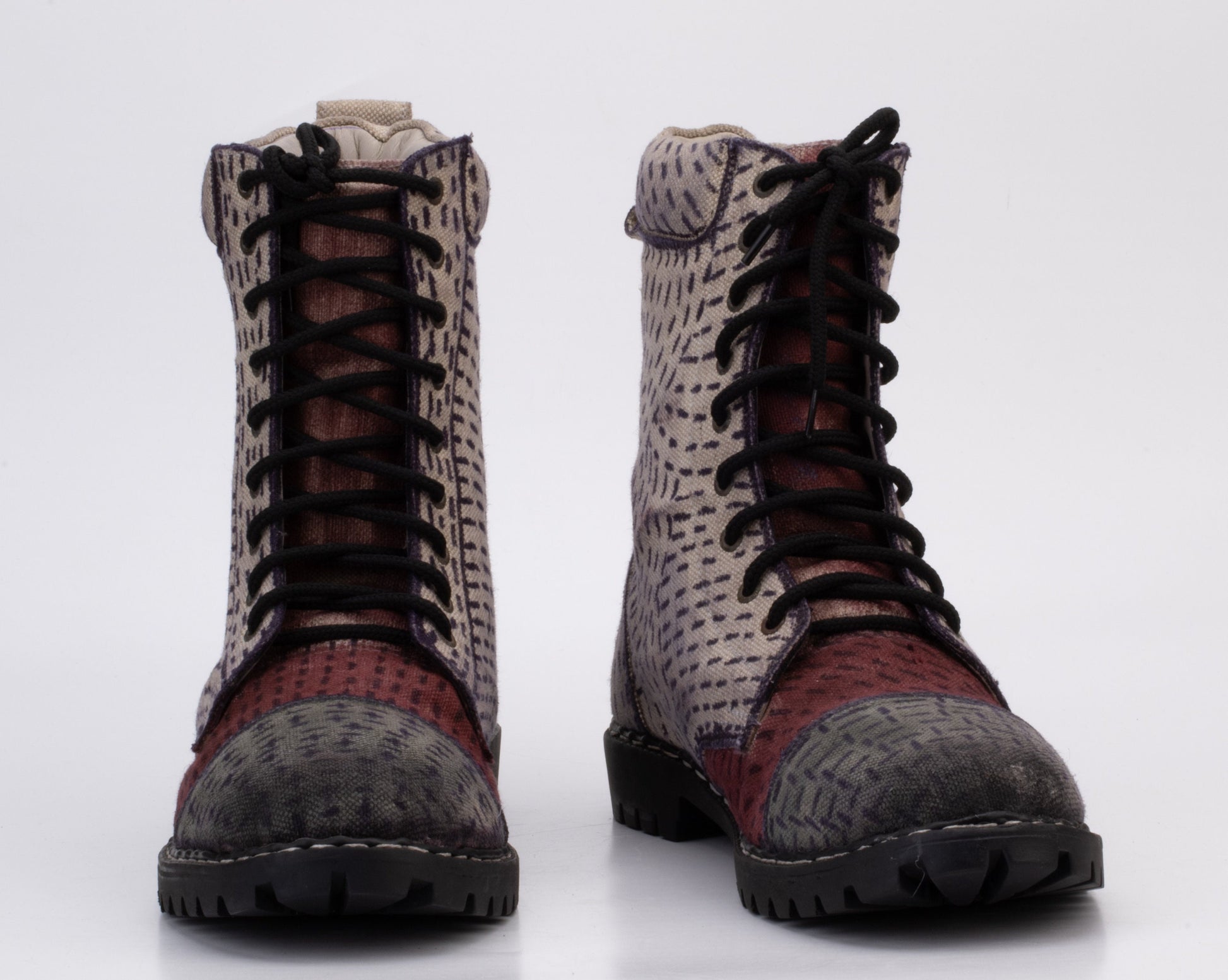 Handcrafted High-Top Cotton Canvas Boot with Leather Lining (UK9/EU43/US10 is Available) 9LC