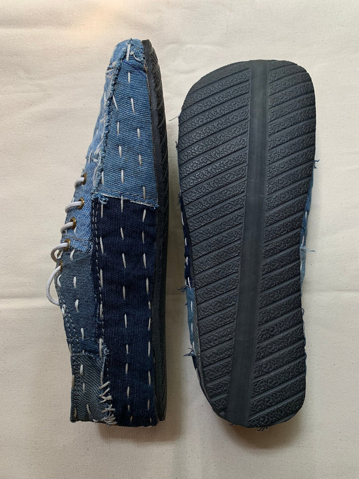Sashiko Denim Barefoot Shoe I Size 6 I Customization Available 9LC