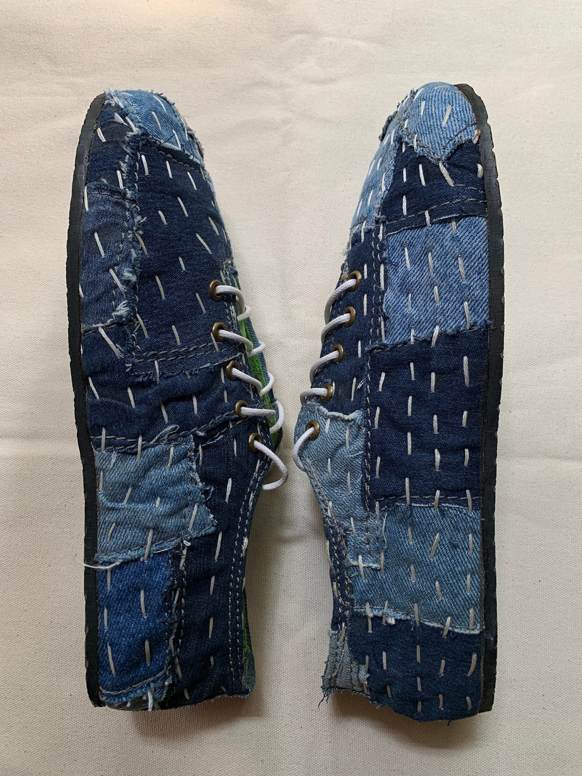 Sashiko Denim Barefoot Shoe I Size 6 I Customization Available 9LC