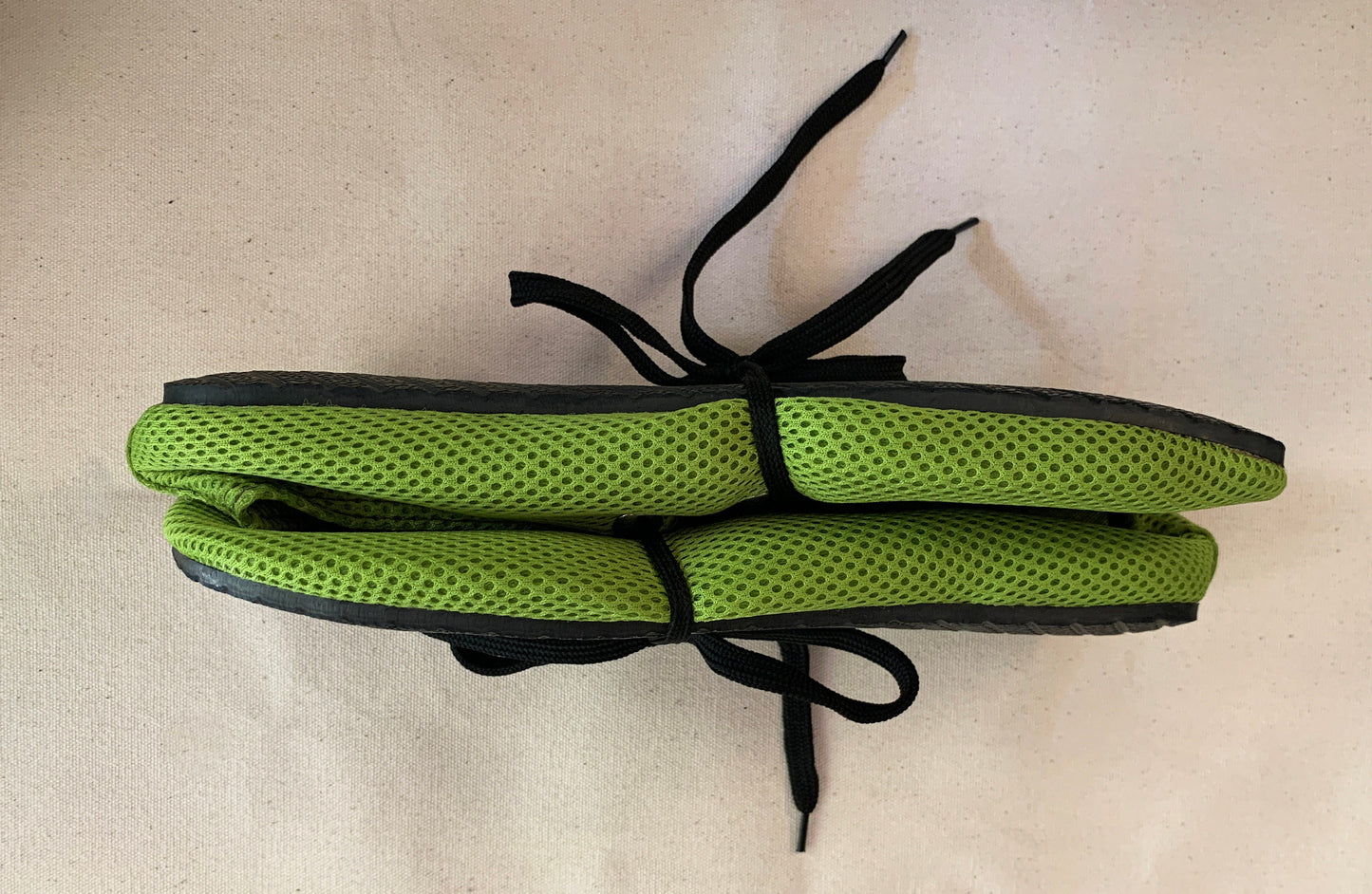 Barefoot Vegan Sneaker: Upcycled Tire Sole, Neon Green Mesh 9LC