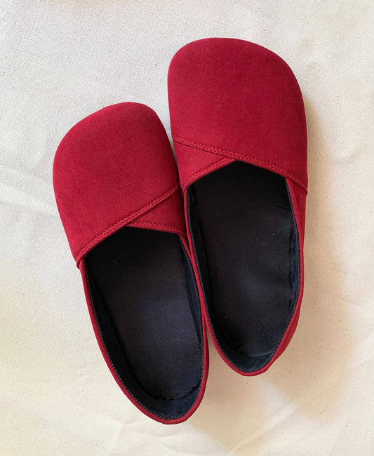 Vegan Red Ballerina Shoes, Barefoot Tire Sole (US9 / EU 42) 9LC