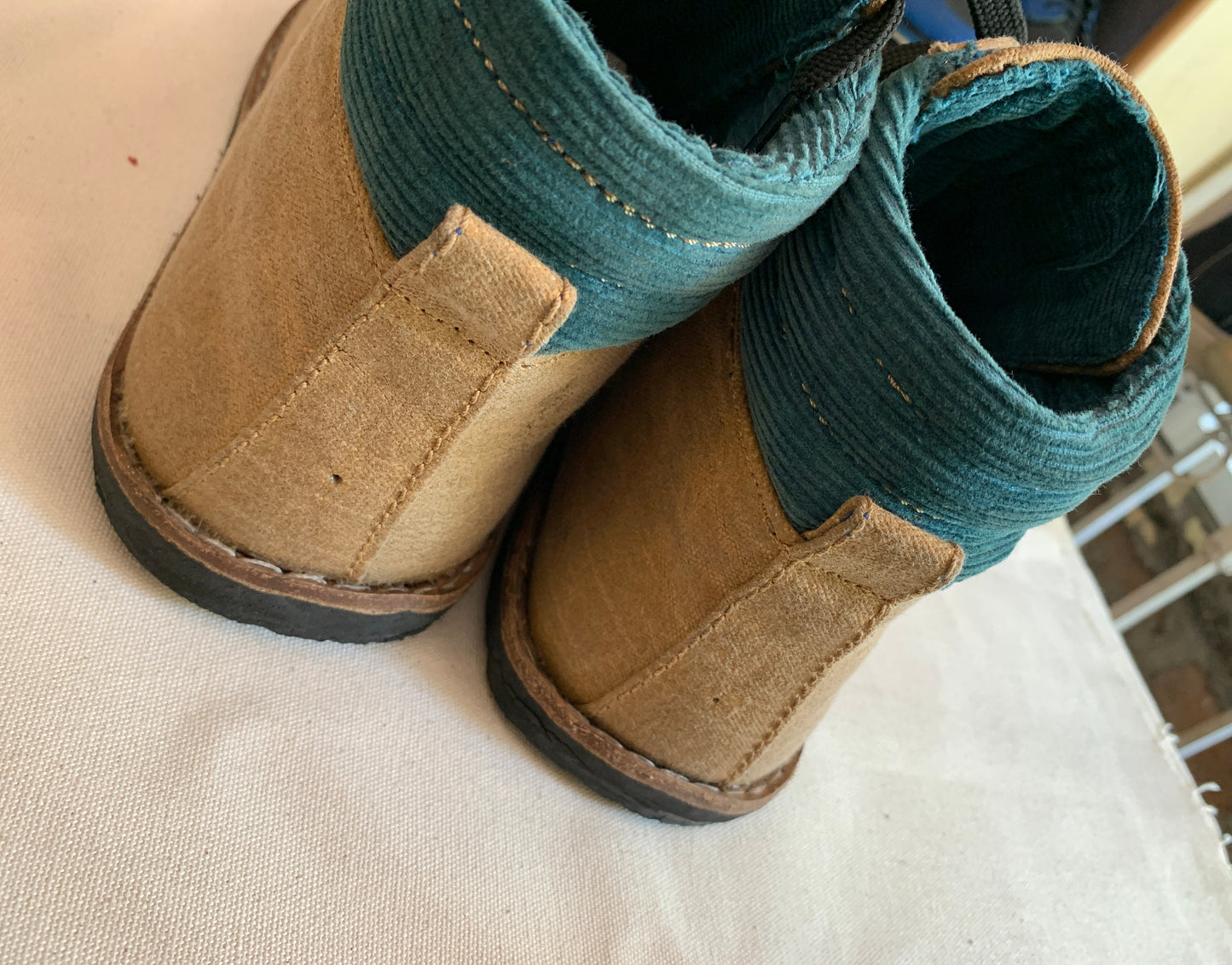 Upcycled Tarpaulin Ankle Boot, Vegan Tire Sole (US 11.5 / EU 45) 9LC