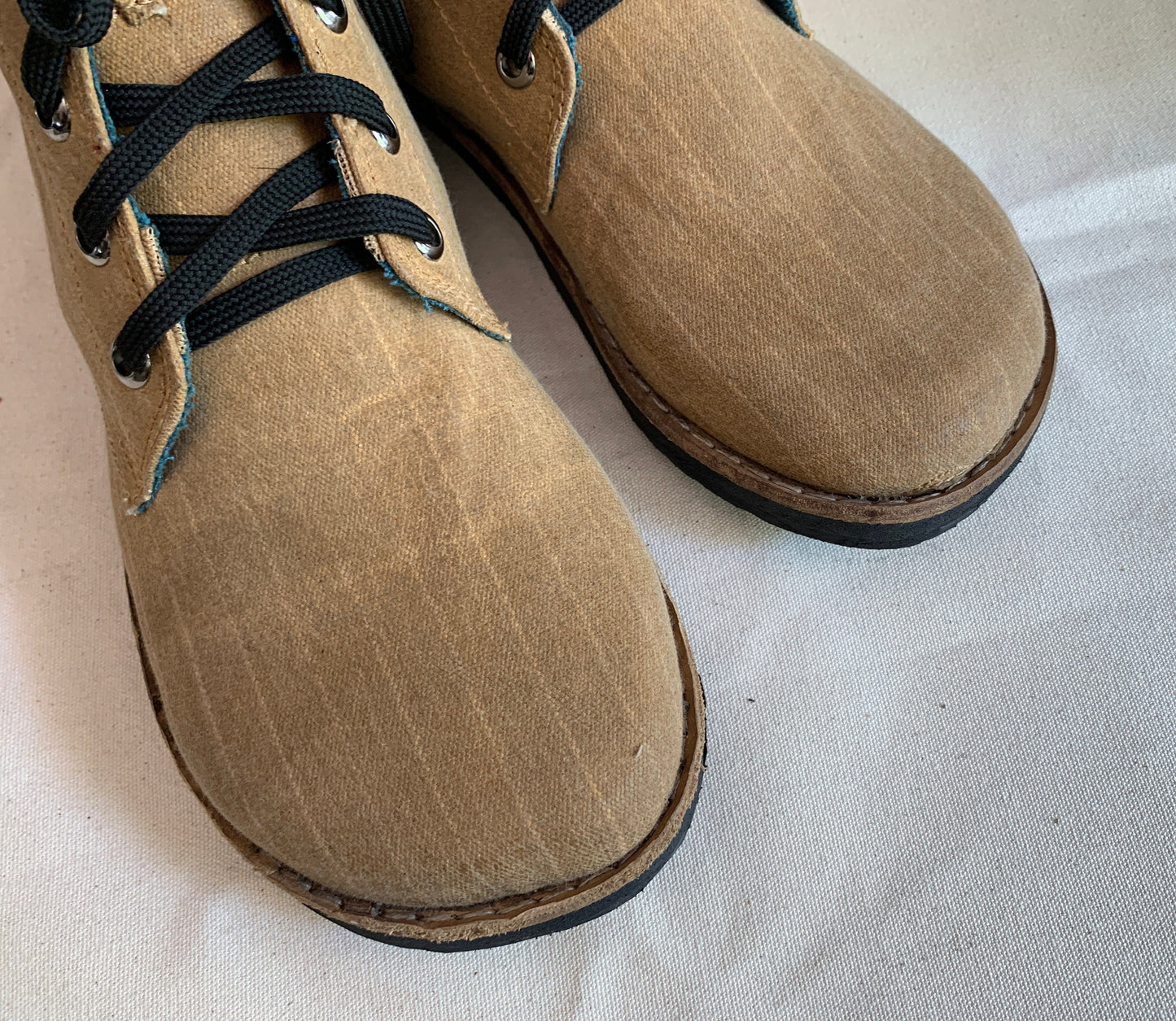 Upcycled Tarpaulin Ankle Boot, Vegan Tire Sole (US 11.5 / EU 45) 9LC
