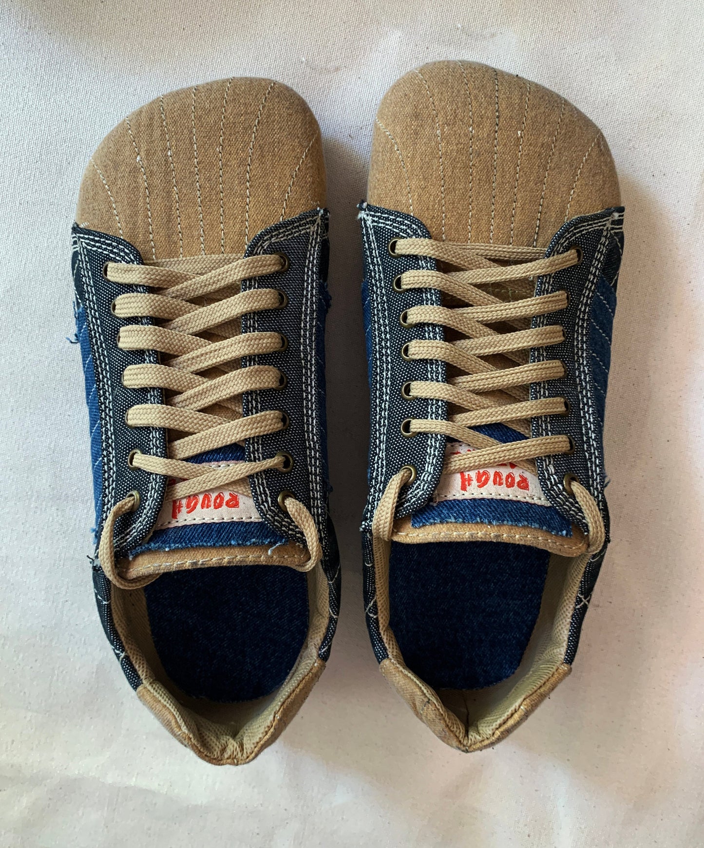 Upcycled Tarpaulin Low Top Sneakers, Vegan Tire Sole (US 9.5 / EU 43) 9LC
