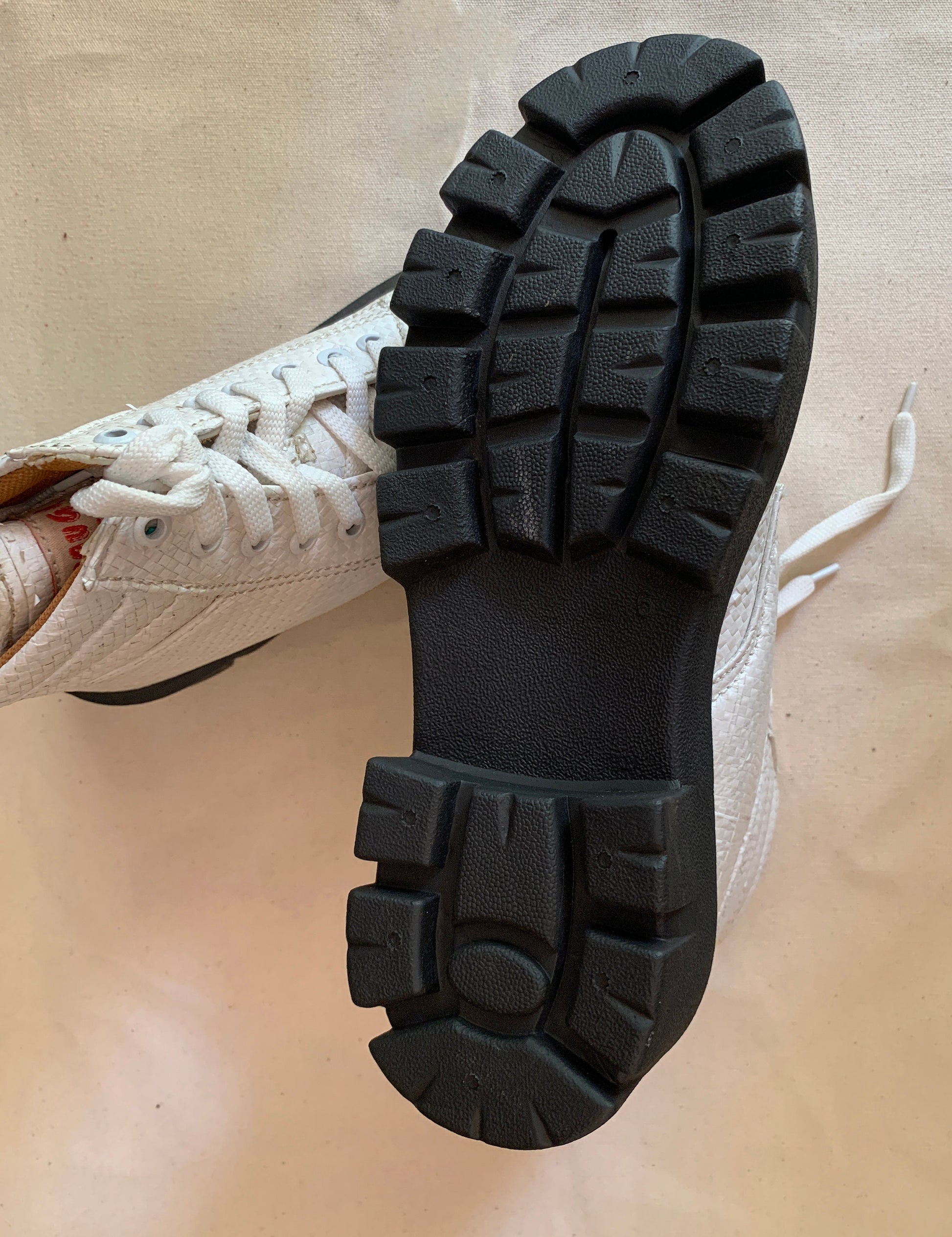 Upcycled Vegan Boots US6.5, One of a Kind Experimental Footwear 9LC