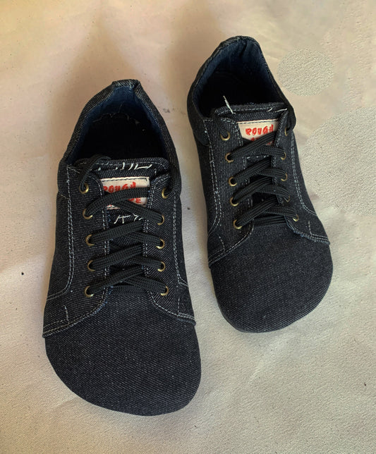 Japan Vibe Barefoot Sneaker I Black Denim I US 8 I UK7.5 I Tire Sole I Light and Flexible I One of a kind I Customization Available I 9LC